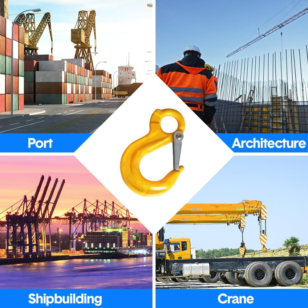 2 Pack Sling Hook with Hammerlock Heavy Duty Safety Sling Hooks 7/8Mm for Cavan Camper Trailer Connecting Extend Safety Chain 2T image number 2