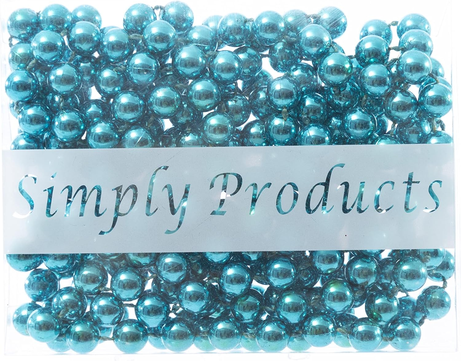 3M Bead Garland Luxury Christmas Tree & Room Decoration 8Mm Bead 3M Chain (Turquoise) - Aqua image number 4
