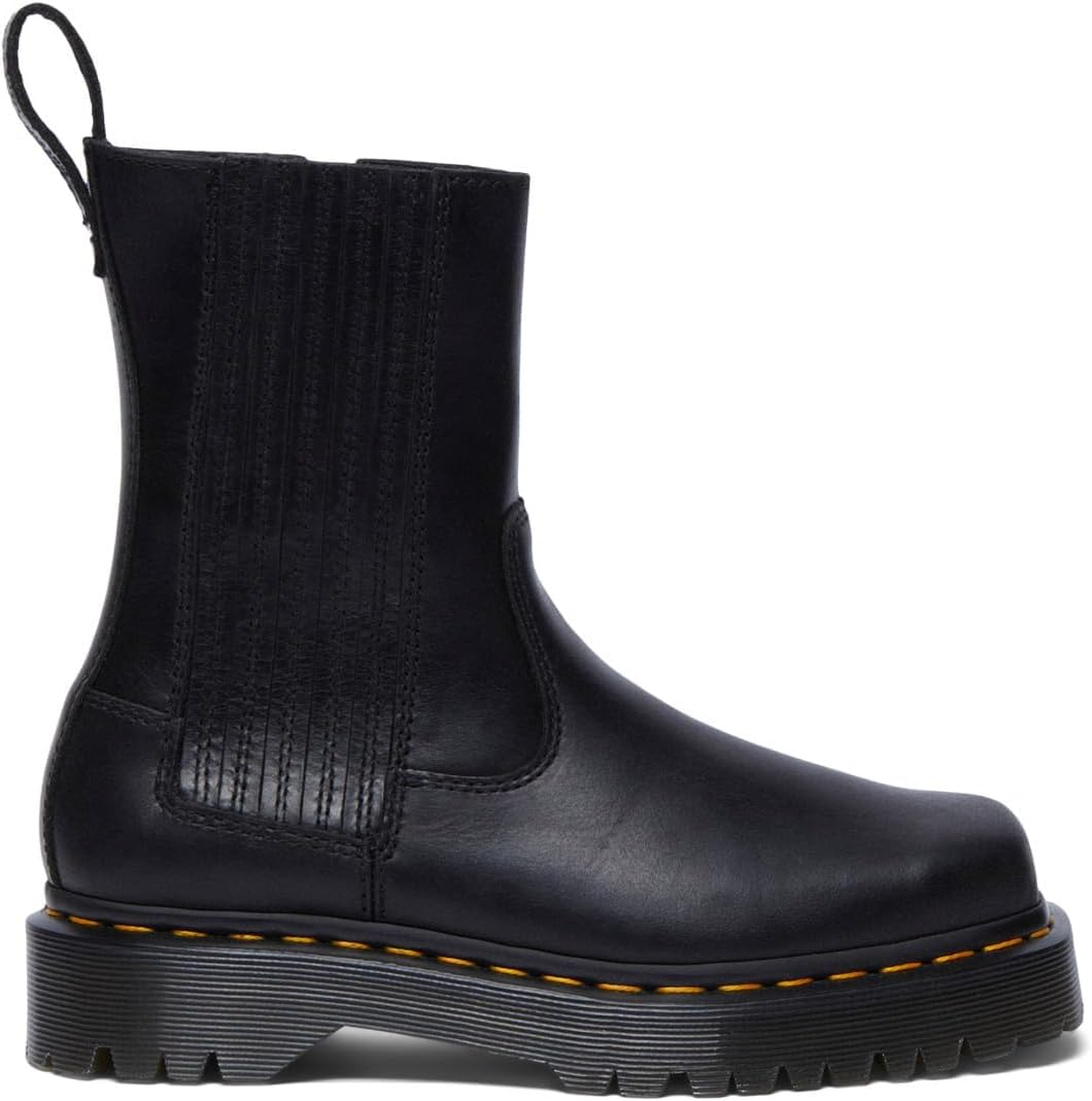 Dr. Martens Womens Amaayah Lo Pull on Boot Orleans Leather, Black, UK image number 3