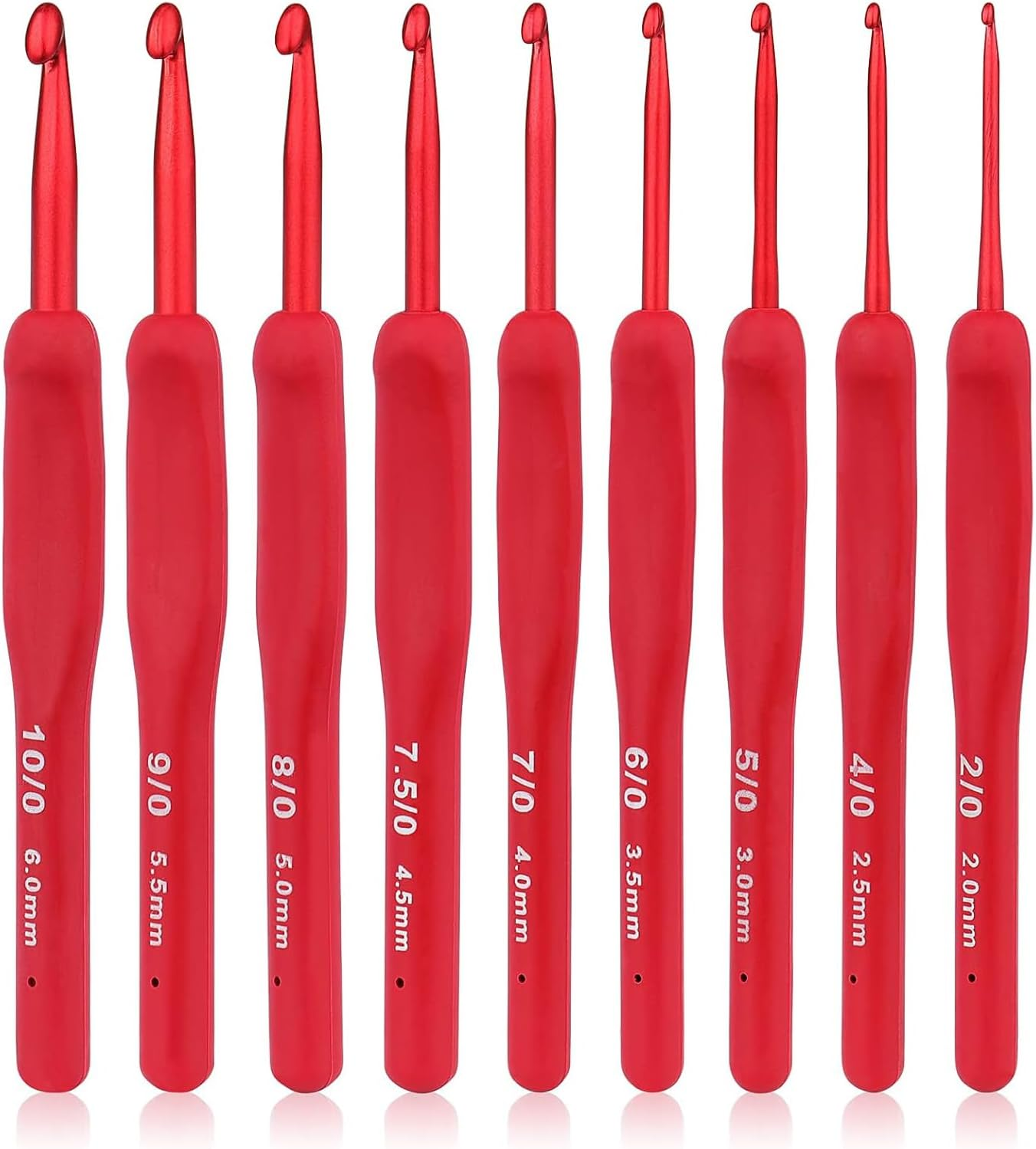 9Pcs Premium Ergonomic Crochet Hooks Set with Soft Grip Handles &ndash; Arthritis-Friendly Knitting Needles for Seniors & Beginners, Extra-Long Aluminum Hooks (2.0Mm-6.0Mm) image number 1
