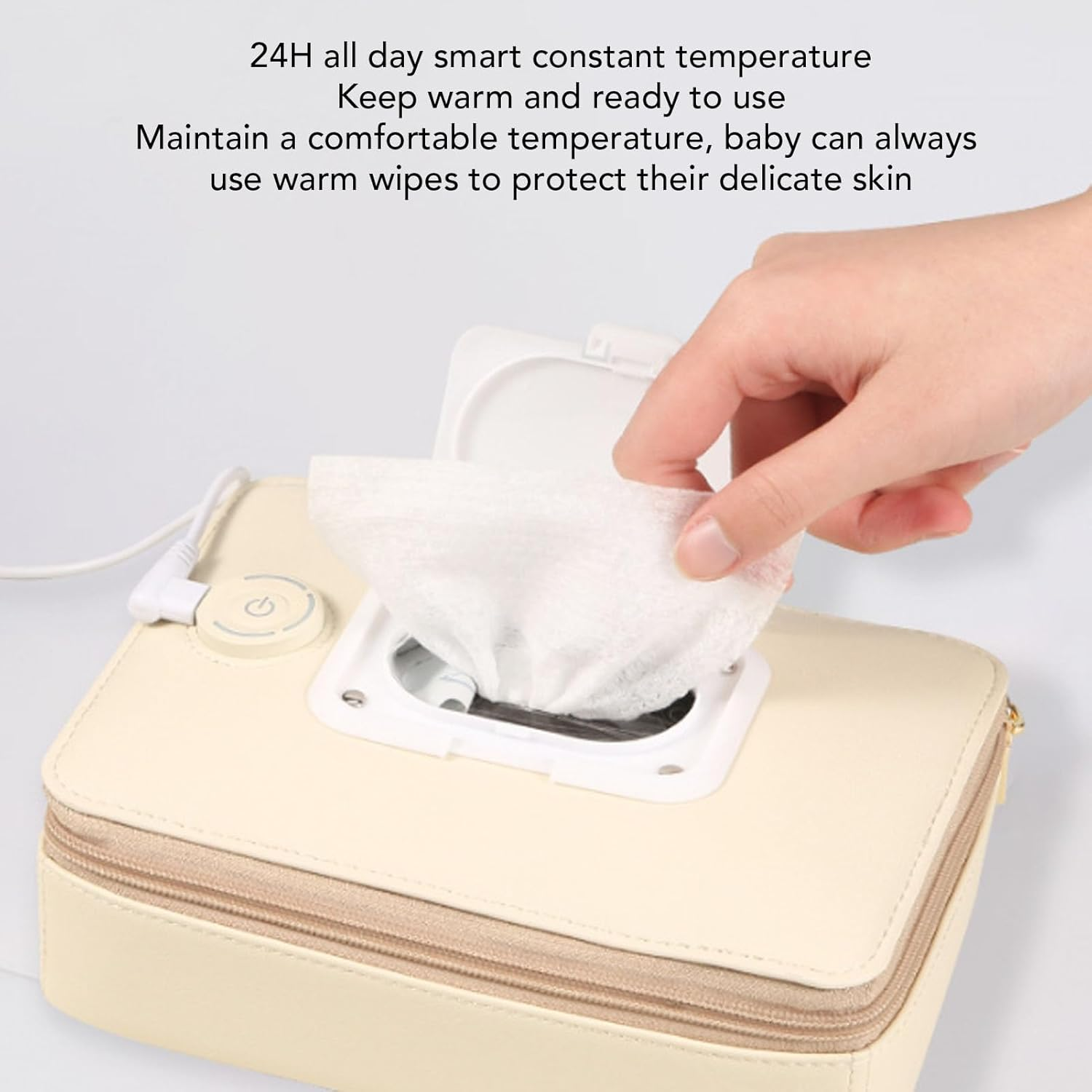Baby Wipe Warmer, Large Capacity Wipes Dispenser, Heating Function, Diaper Wipe Warmer, for Living Room, Restaurants, Outings image number 2