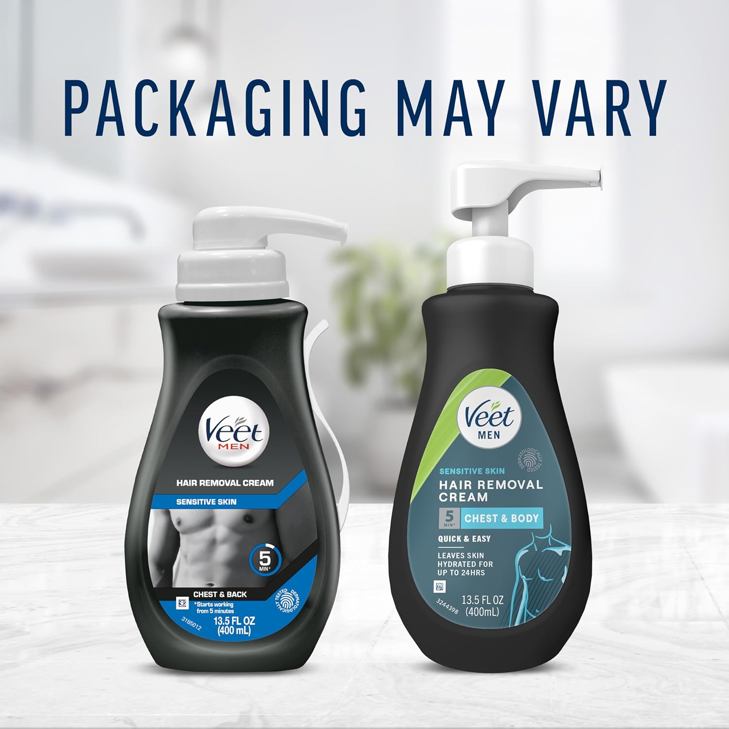 Veet Hair Removal Cream for Men, 5 Min Sensitive Skin, Hair Removal Gel for Body, Chest & Back, Dermatologically Tested, 13.5 FL OZ W/Spatula image number 2