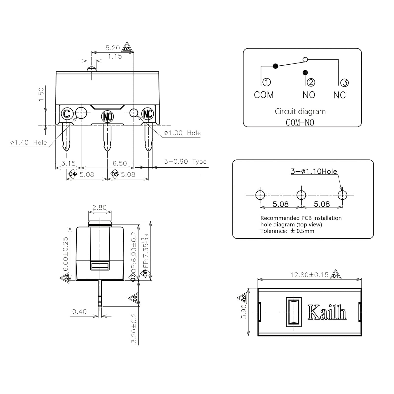 Ecsing 4PCS Micro Switch GM 8.0 Mouse Switch 80M Life 3 Pin for Gaming Mouse Left and Right Button Repair Replacement Accessories Black image number 6