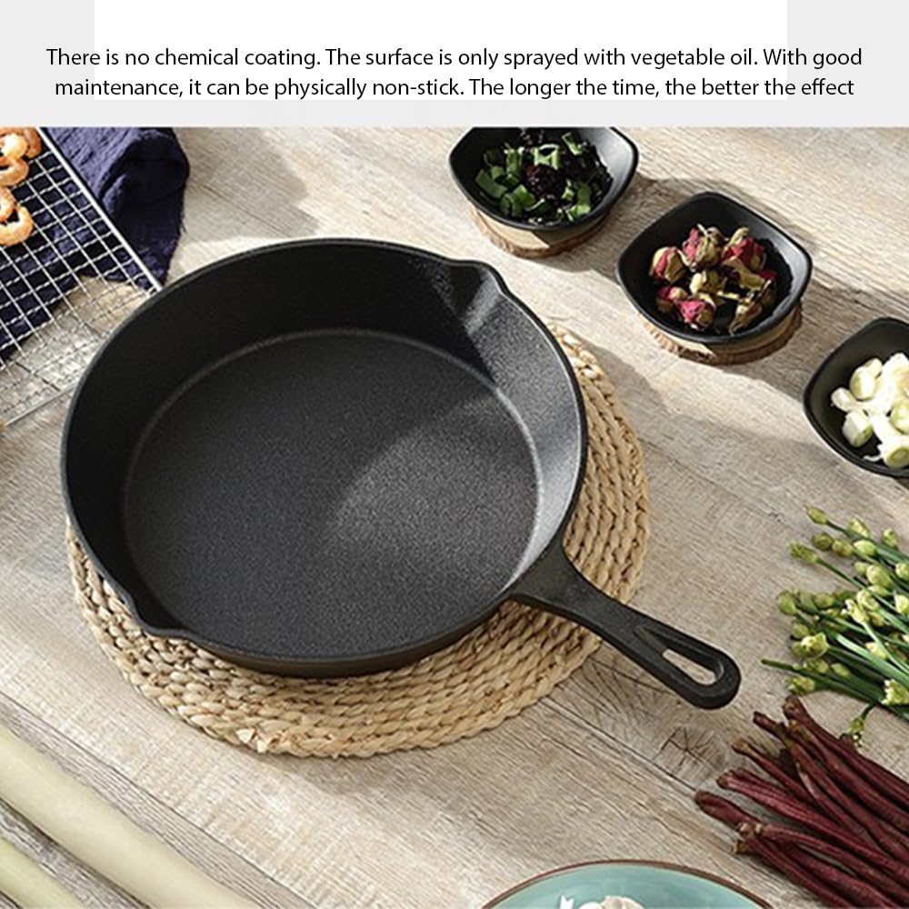 MTSDM Cast Iron Skillet Set, Non Stick Frying Pans Sets, Pan Cookware Set, Kitchen Dinner Set Utensil Pans, BBQ Induction Cookware Frypan, Steak Skillet, with Scald-Proof Gloves and Oil Brush image number 3