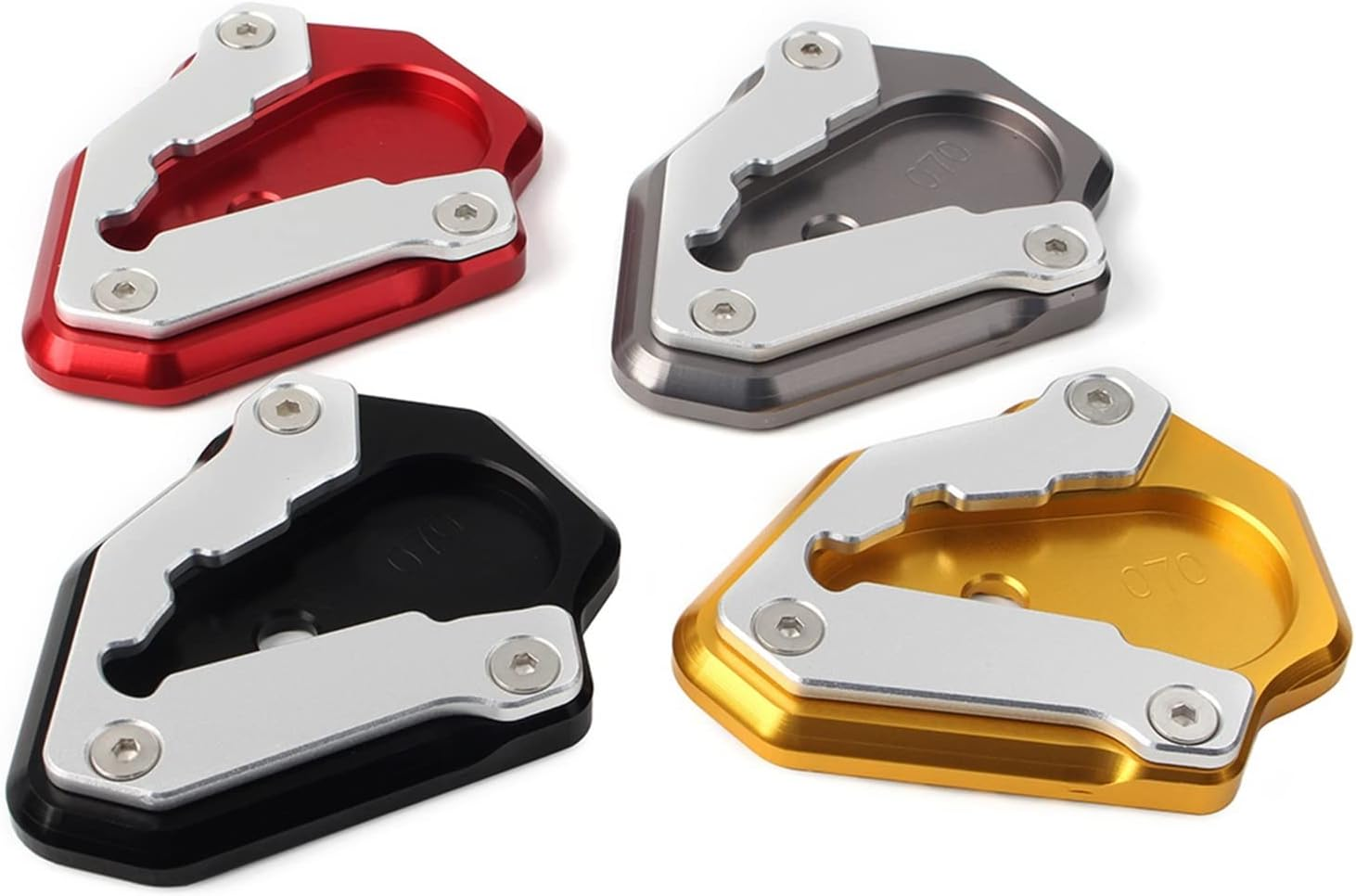 KANGYEBAIHUODIAN Fit for Ducati 848 1098 1198 Motorbike Side Stand Enlarger Plate Kickstand Pad Aluminum Motorcycle Parts (Color : Black) image number 2