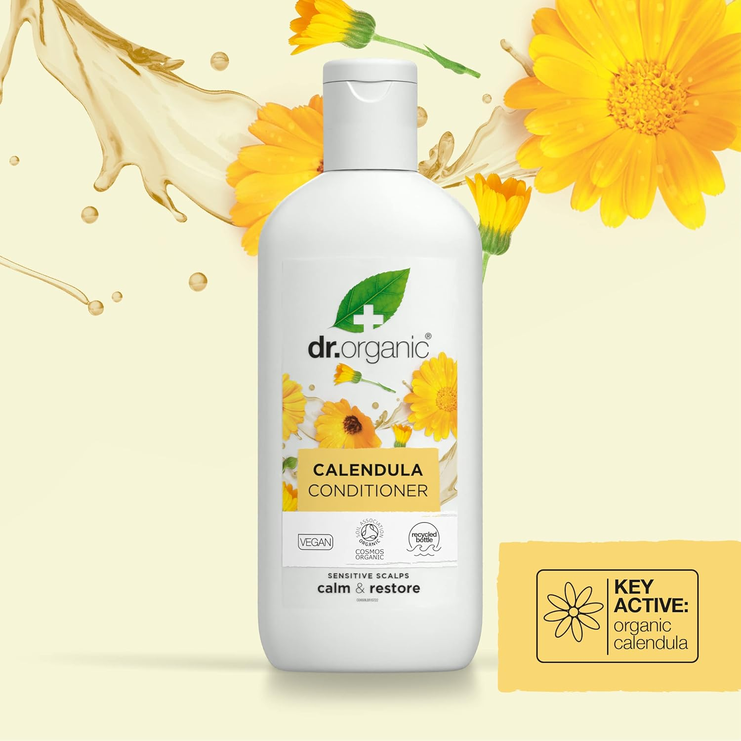 Dr Organic Calendula Conditioner, Fragrance Free, Sensitive Skin, Natural, Vegan, Cruelty-Free, Paraben & Sls-Free, Recyclable & Recycled, Certified Organic, 265 Ml, Packaging May Vary