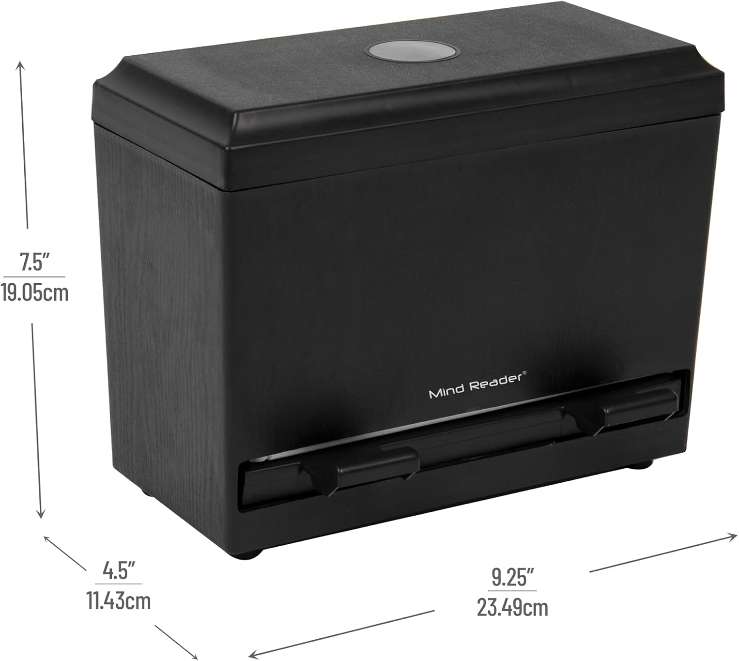 Mind Reader Anchor Collection, One Touch Straw Dispenser, Countertop Organizer, Black 4.5 X 9.25 X 7 image number 4