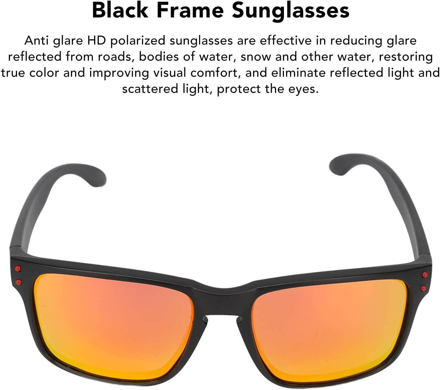 Square Sunglasses, Lightweight Free to Move Unisex Sunglasses Comfortable HD Lens for Men and Women image number 4