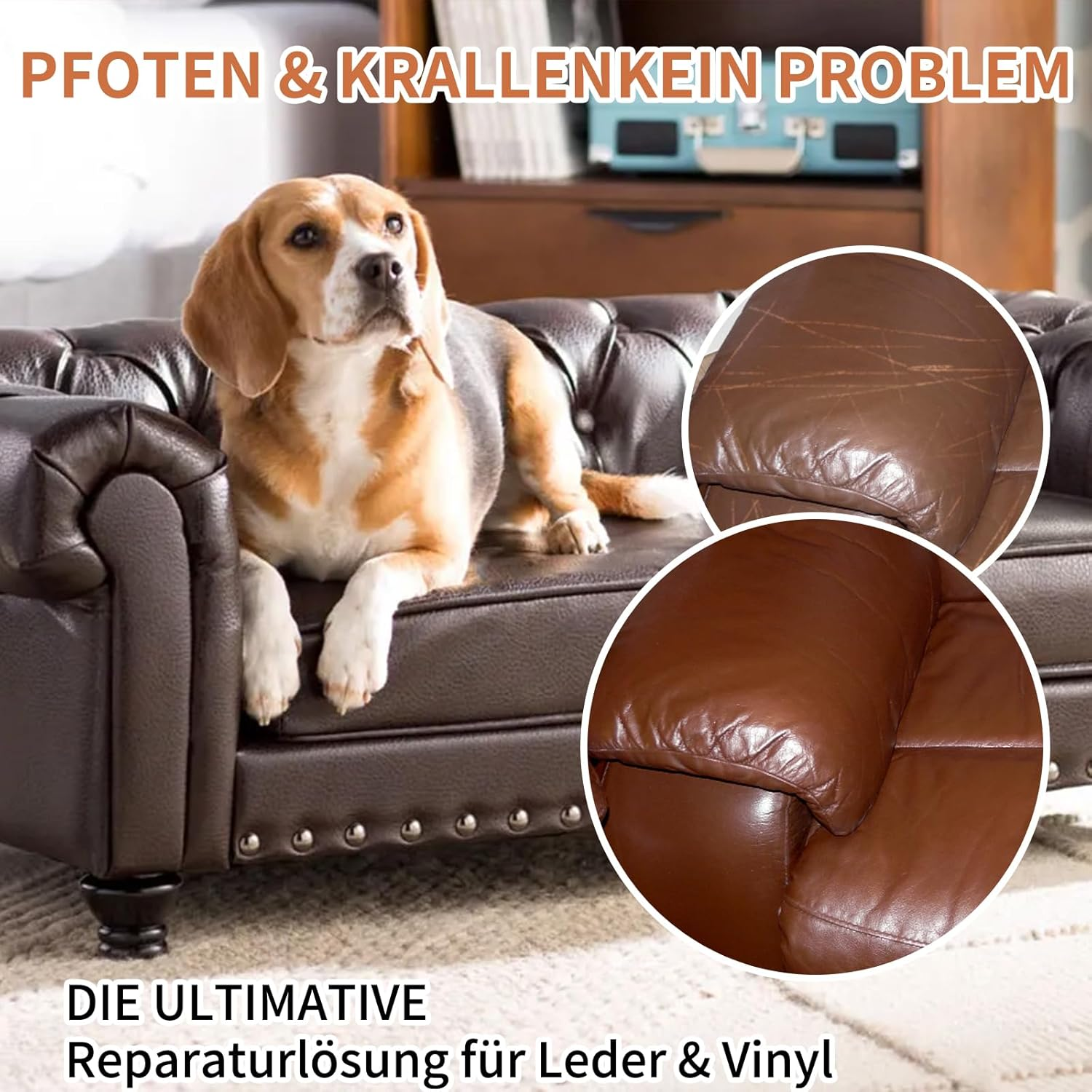 Laxmorph Leather Repair Kit Red, 250 Ml Liquid Leather Care for Leather Couch, Leather Paint, Faux Leather Repair Kit for Repairing Sofas, Vinyl Furniture, Car Seat, Saddle for Fading and Scratches image number 4