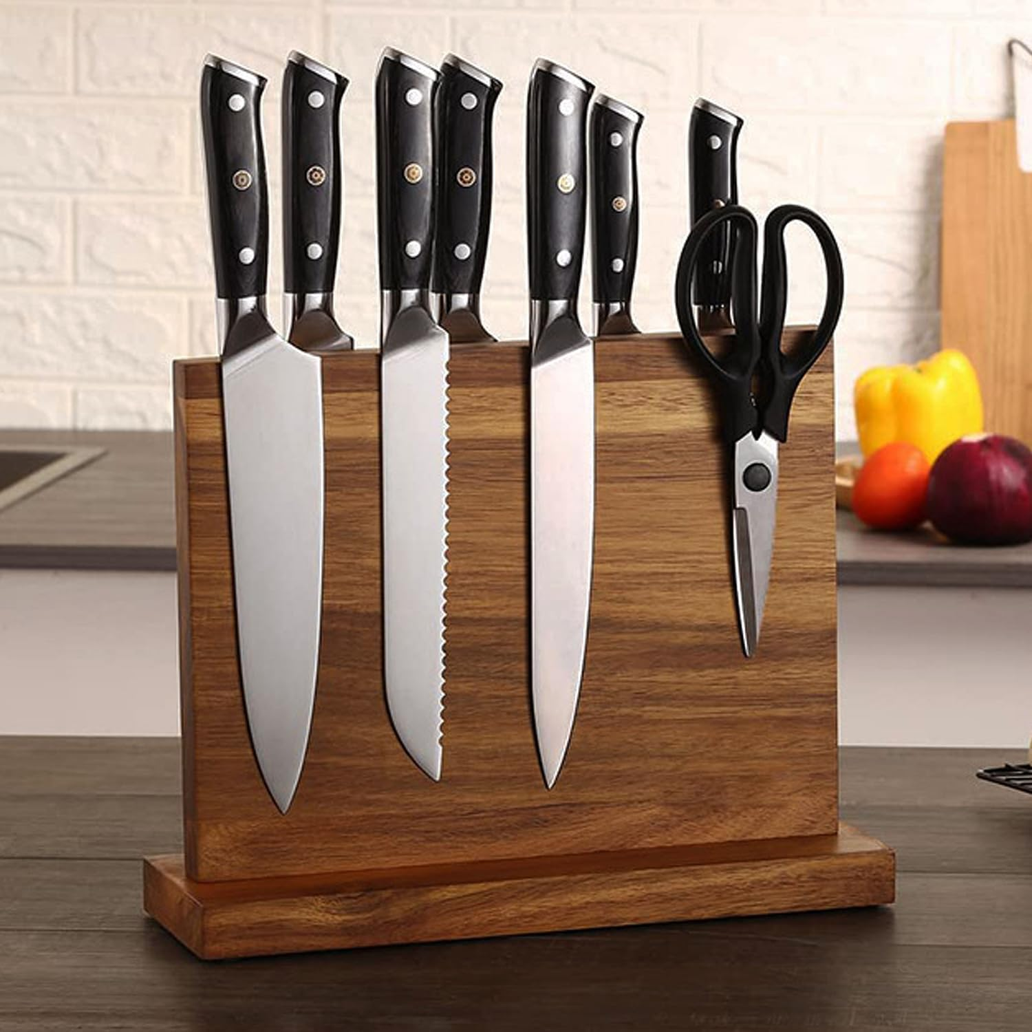 Uniharpa Magnetic Knife Block 12 X 10 Inch Holder Rack Double Side Magnetic Stands with Strong Enhanced Magnet & anti Slip Feet for Safe image number 4