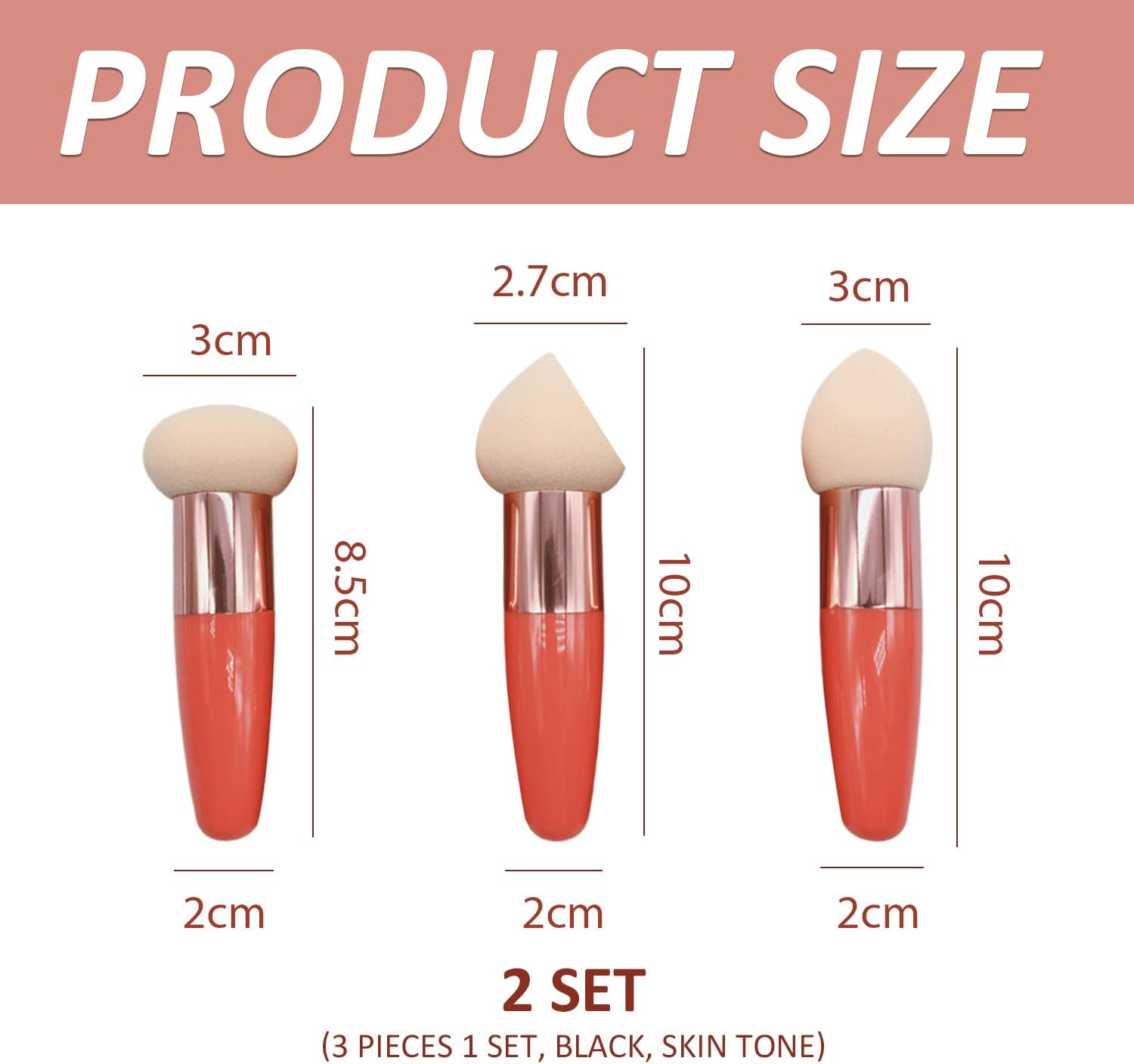 6 Pieces Make-Up Sponge Puff, Sponge Puff with Handle, Creative Soft image number 2