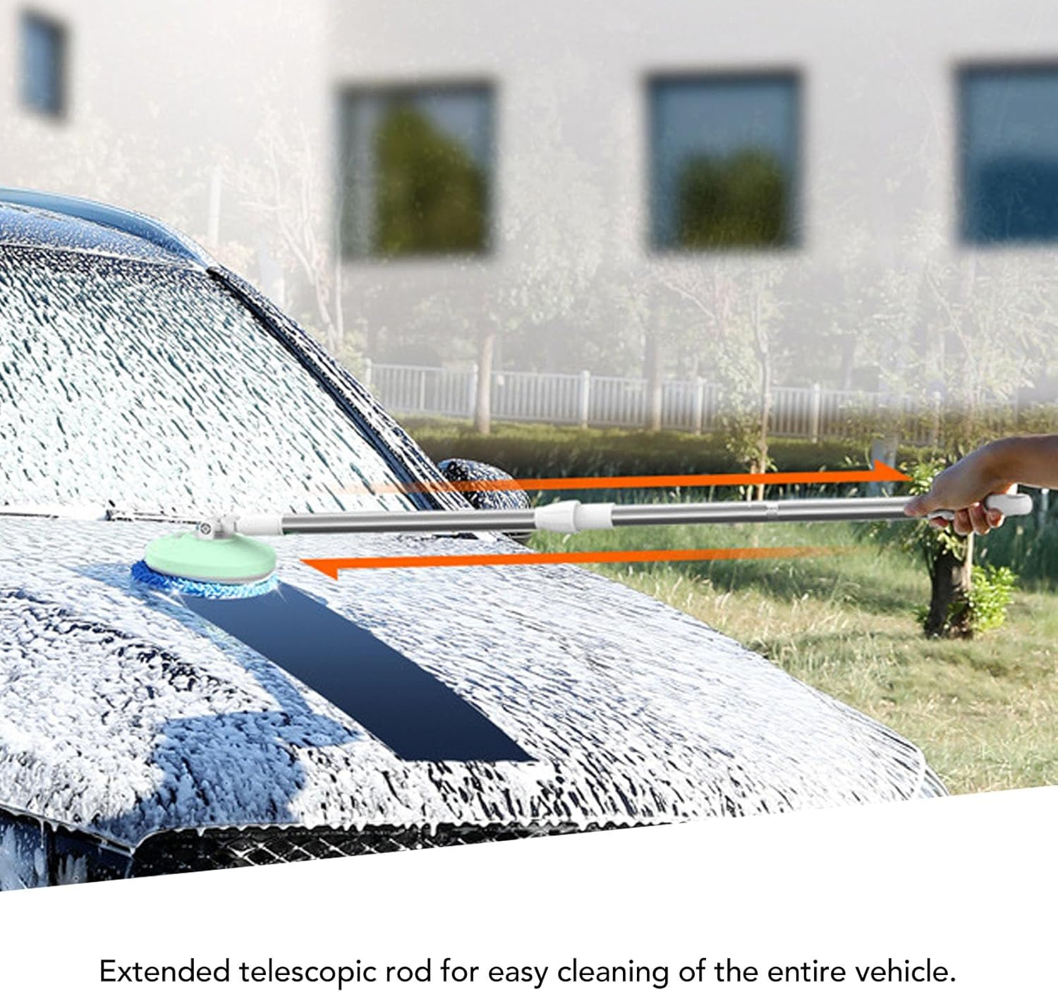 Electric Spin Scrubber, Cordless Cleaning Brush Scrubber with Adjustable Telescopic, Suitable for Bathtub Glass Car (Purplish Blue) (Green) image number 6