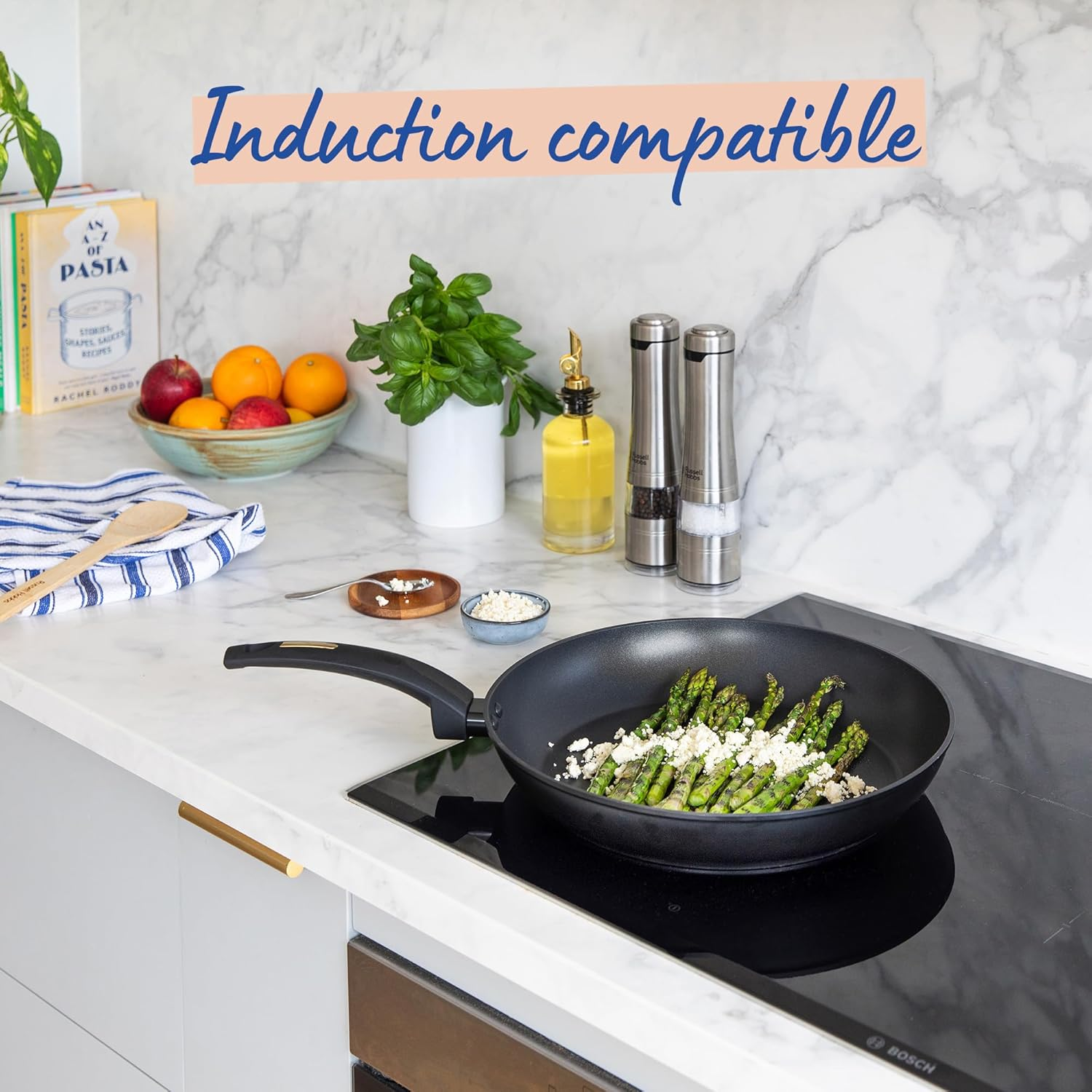 Russell Hobbs Noir Gold 28Cm Frypan, RHCW28FNG, Induction Compatible, Soft Touch Bakelite Handle, Easy Clean Non-Stick Surface, Stylish Gold Accents image number 2