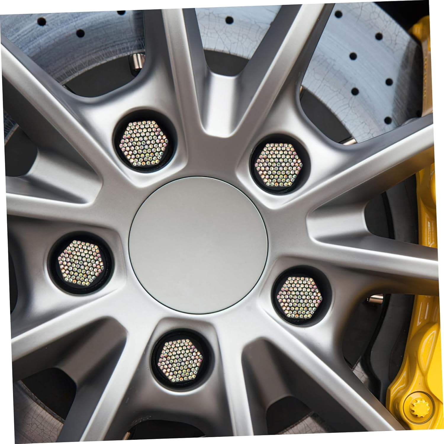 BELLIFFY Car Wheel Nut Caps Set 20Pcs with Rhinestone Decor, Universal Tire Bolt Covers for 17-Inch Wheels, Automotive Tyre Accessories for Women, Protective Lug Nut Dust Caps image number 4