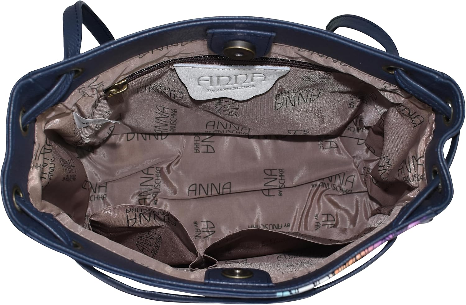 Anna by Anuschka Slip Handle Shopper with Strap, Magical Wings Navy, Magical Wings Navy, One Size image number 2