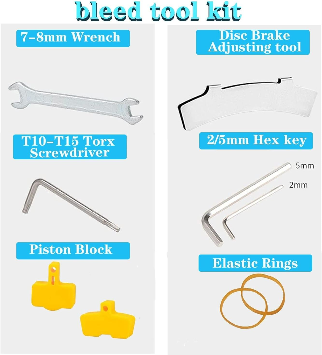 YUENTOEN Hydraulic Bike Bicycle Oil Disc Brake Bleed Kit Tool, Mountain Bike Brake Change Hydraulic Kit for Shimano, Magura, Tektro, Sram Series image number 6