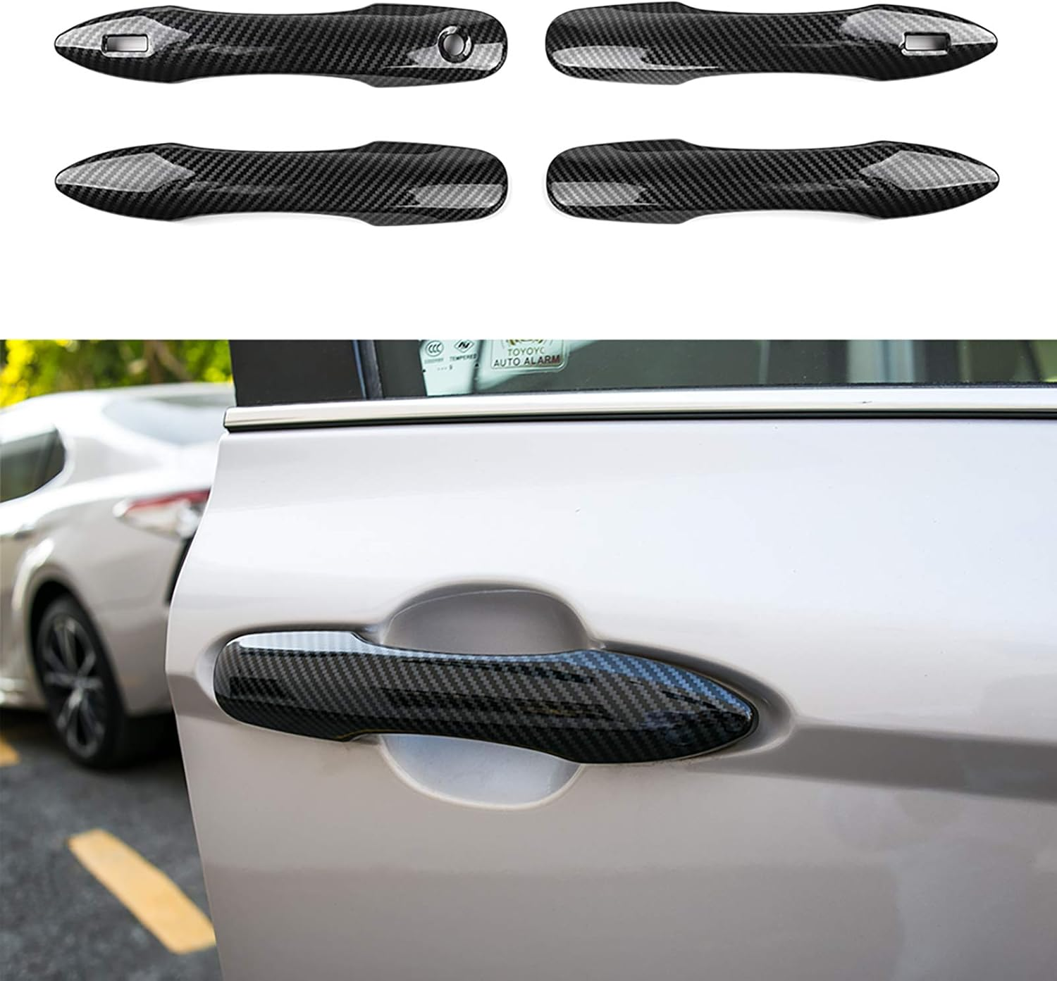 Exterior Door Handle Cover Trims with Smart Entry Holes Fit for Toyota Camry 2025 2024 2023 2022 2021 2020 2019 2018/Toyota Corolla Avalon 2019-2024 Accessories image number 4