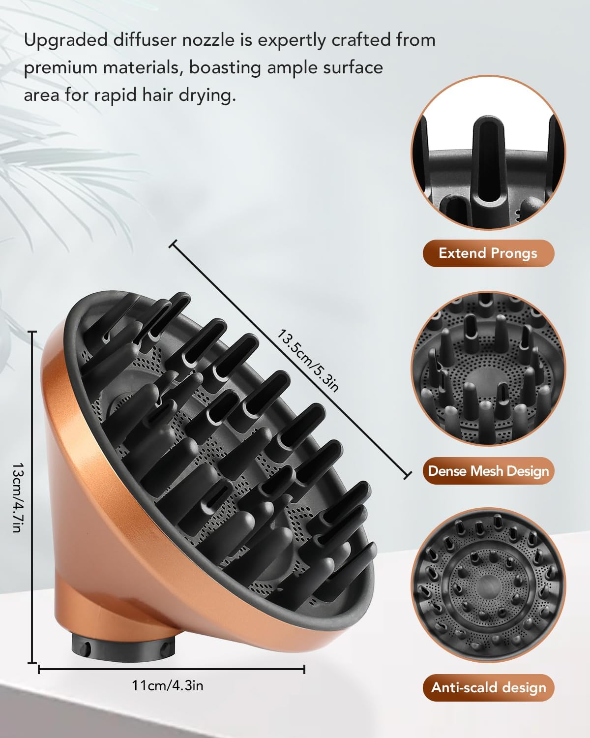 TOSAGE Upgraded Diffuser for Dyson Airwrap Styler, Hair Dryer Diffuser Nozzle Attachment for Dyson for Airwrap HS05 HS03 HS01 image number 4