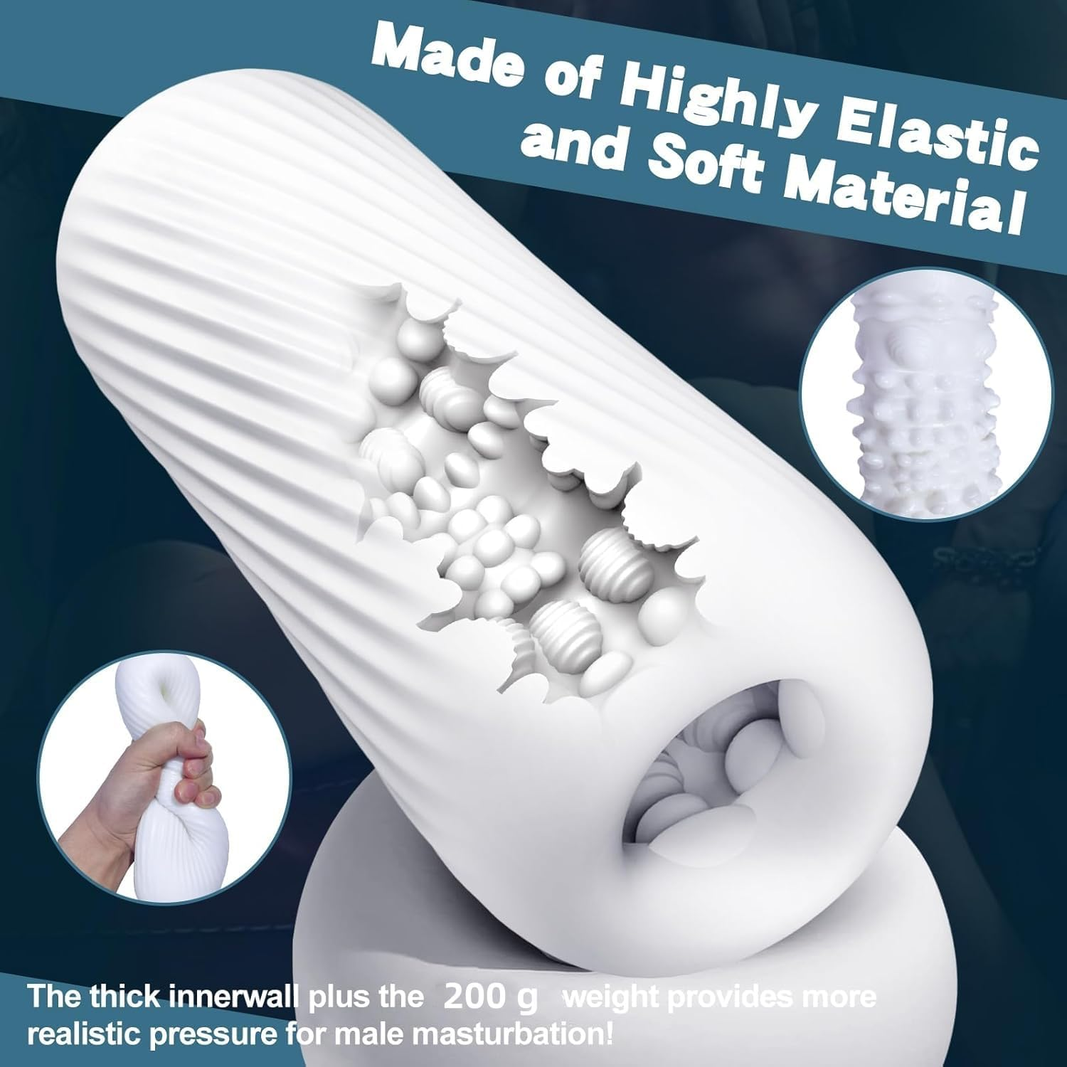 Male Masturbator Sex Toys for Men, Adult Sex Toy Pocket Pussy, TPE Male Masturbation Sleeve, Penis Training for Men,3D Realistic Texture Spiral Tunnel Couple Sex Toy & Game image number 2