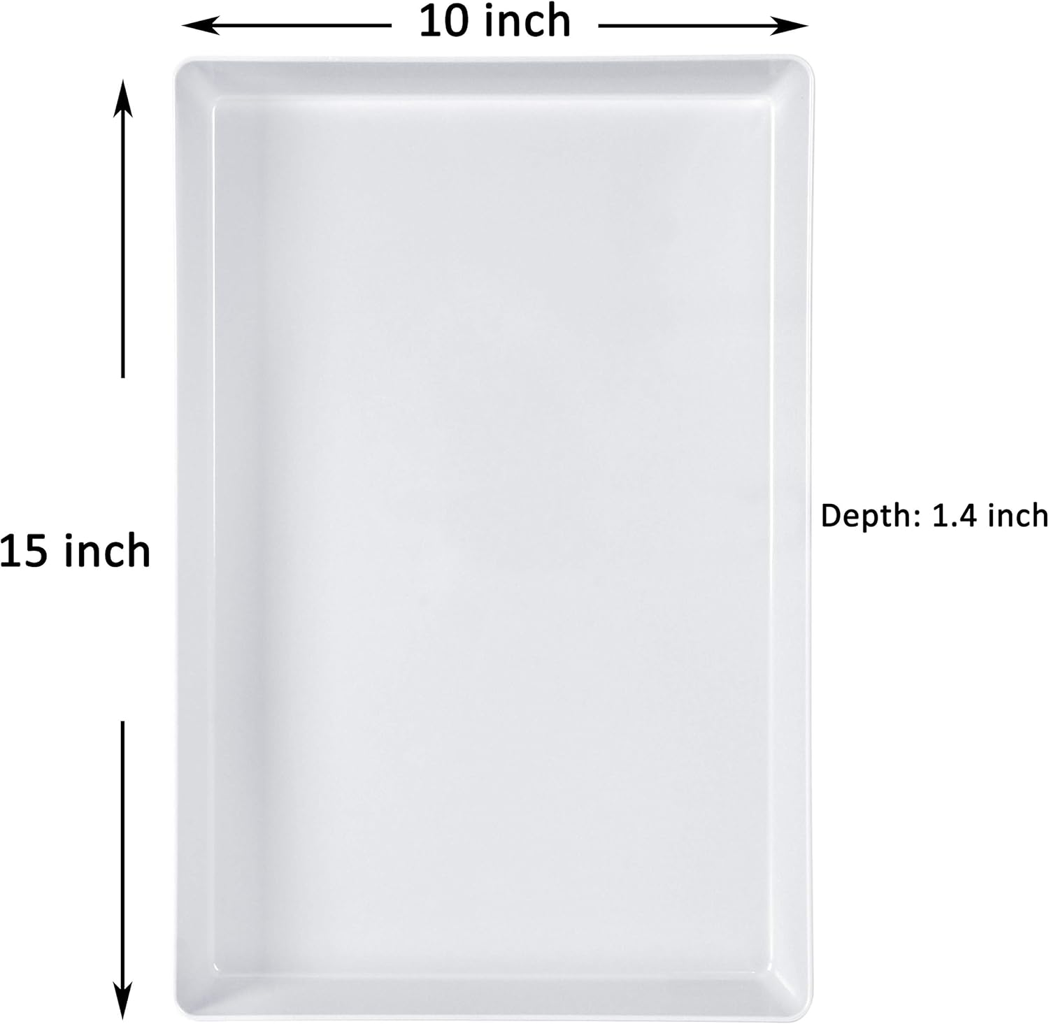 Youngever 3 Pack Plastic Serving Trays, Serving Platter for Parties, Sturdy ABS Material, 15 Inch X 10 Inch (Grey) - Grey image number 4