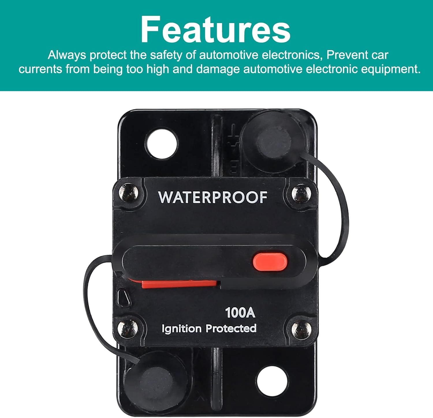 30 Amp Waterproof Circuit Breaker,With Manual Reset,12V-48V DC, for Car Marine Trolling Motors Boat ATV Manual Power Protect for Audio System Fuse image number 1