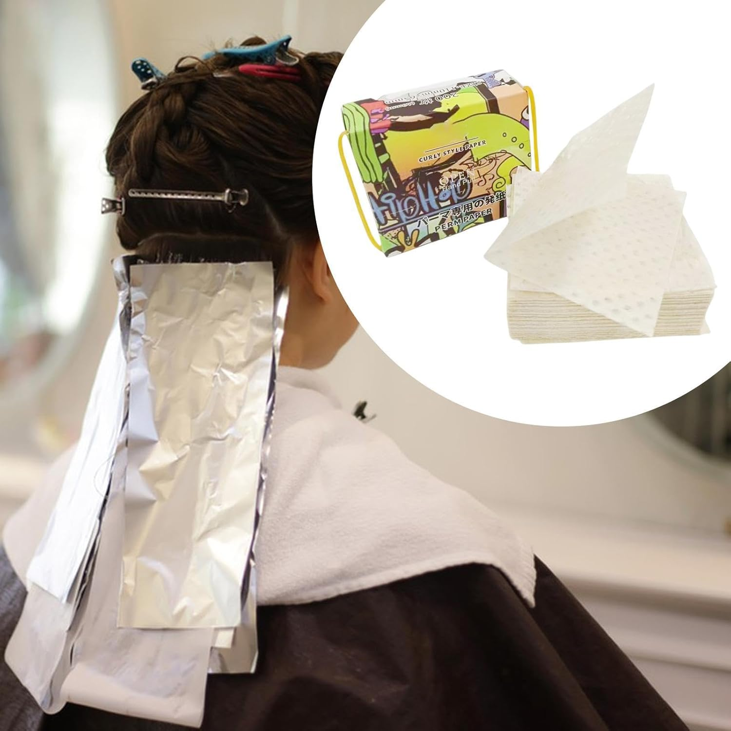 Hzskjyt 200 Units Perm Papers, End Wraps, Essential Tool for Hair Styling, Perm Papers - With Wristband image number 7