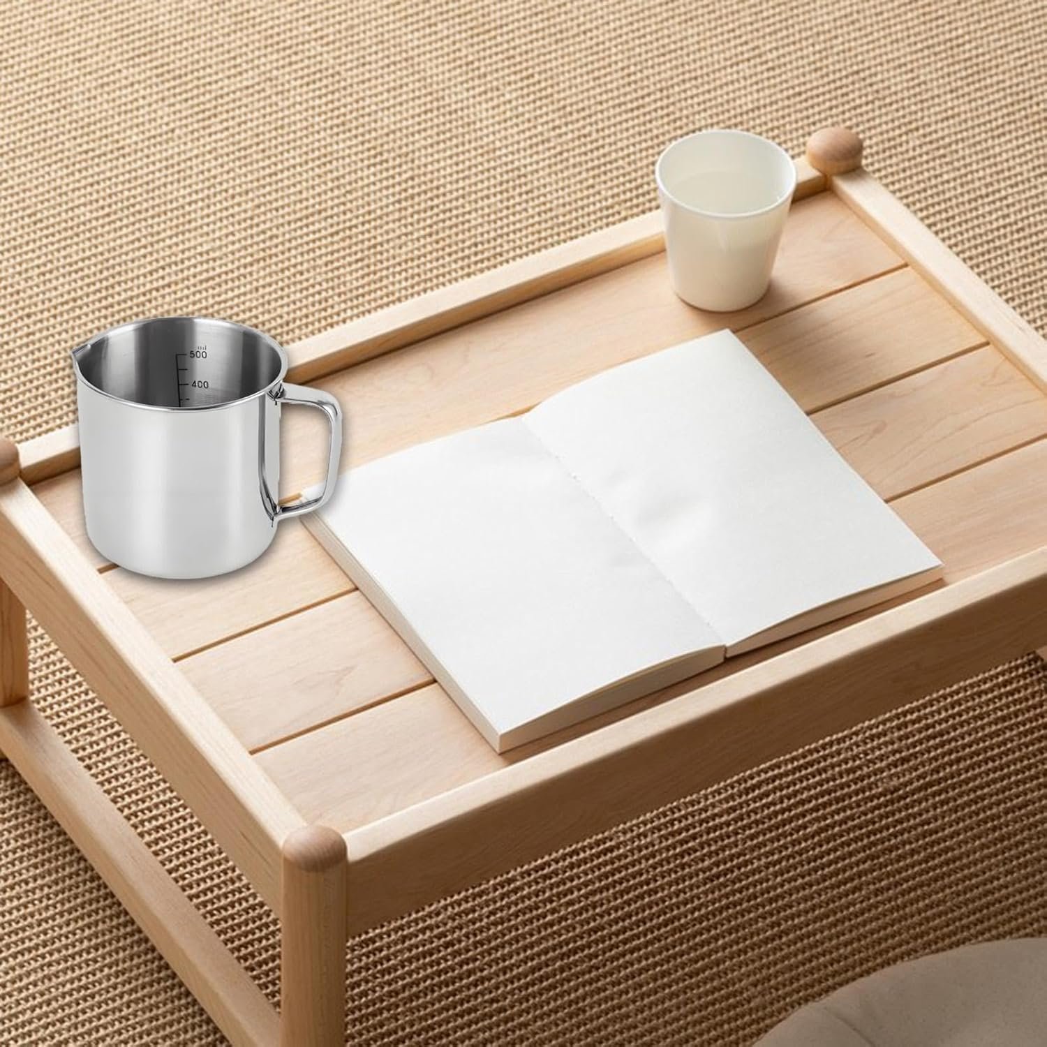 Dickly Stainless Steel Measuring Cup Espresso Steaming Pitcher Coffee Milk Frother Cup for Kitchen image number 4