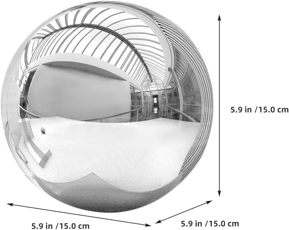 Gazing Balls, 150Mm Stainless Steel Mirror Polished Hollow Balls Reflective Ball Garden Gazing Mirror Globes for Pond Outdoor Swimming Pool Decoration image number 5