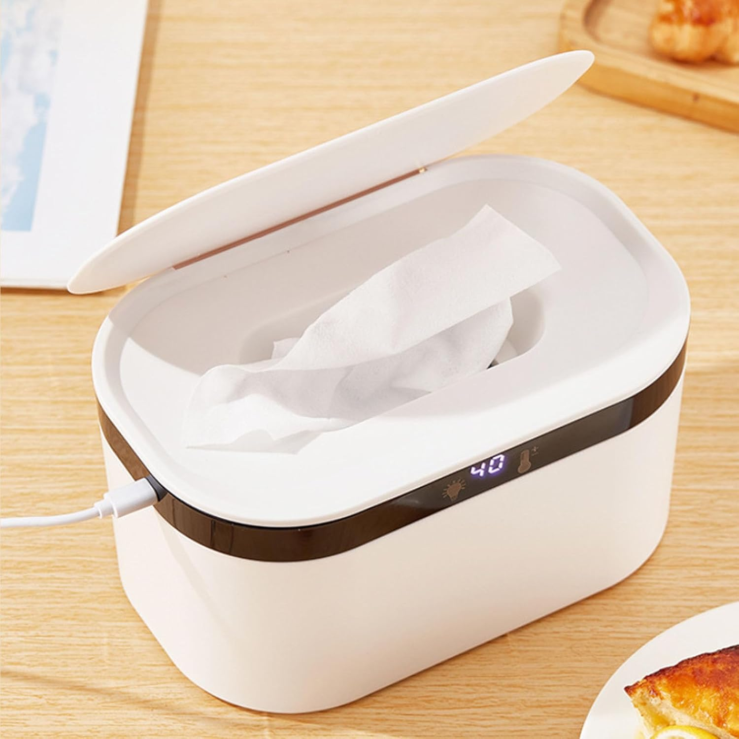 Baby Wipe Warmer with Night Light, Wipe Warmer and Baby Wet Wipes Dispenser, Portable Baby Wipe Warmer and Dispenser image number 3