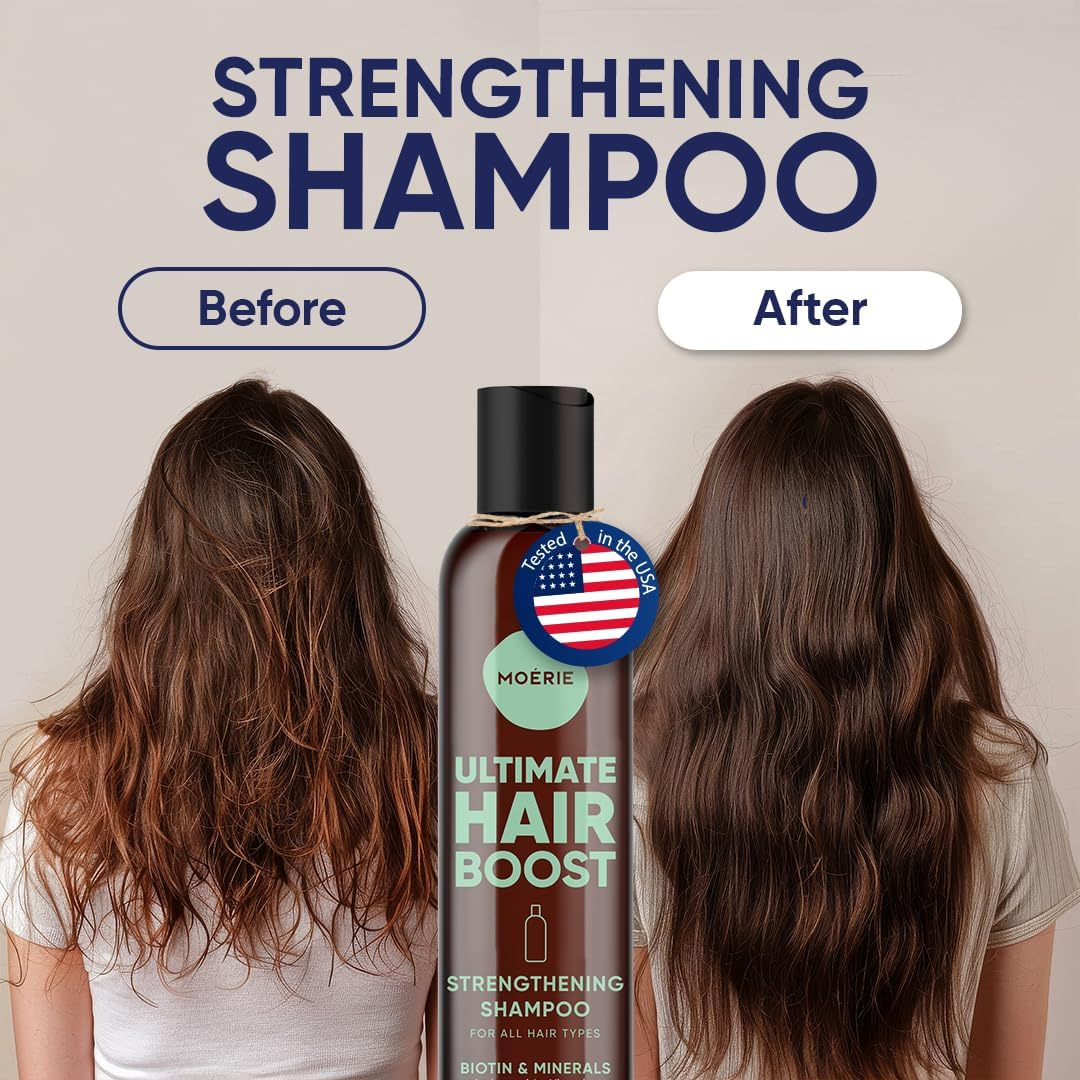 Moerie Ultimate Hair Growth Shampoo &ndash; for Longer, Thicker, Fuller Hair - Vegan Friendly Volumizing Hair Products &ndash; Paraben & Silicone Free &ndash; All Hair Types &ndash; Reverse Hair Loss &ndash; 8.45 Fl Oz, Double Set image number 2