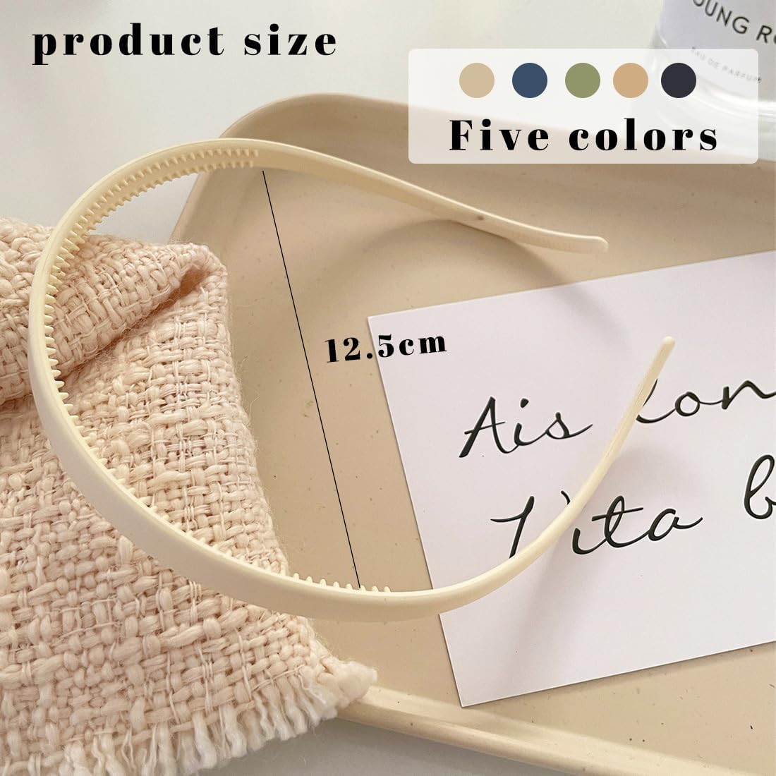 CATOR Pack of 5 Women'S Headbands, Hair Band, Women'S Zigzag Headband with Clips, Thin Headbands, Women, Matte Finish, Non-Slip, Ideal for Glasses and Everyday Use image number 4