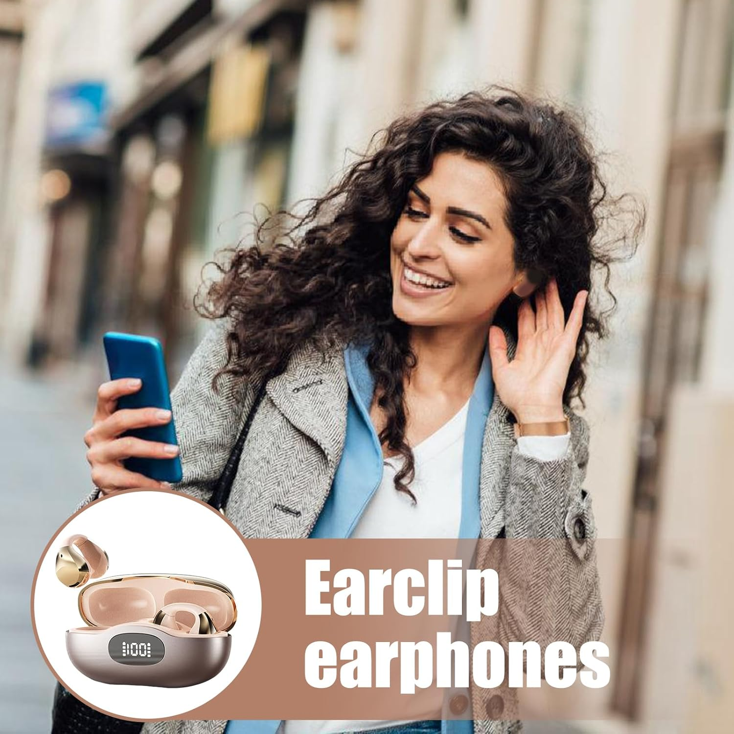 Open Ear Headphones - Lightweight Open Ear Clip Wireless Earbuds | Comfortable Lightweight Earphones Aesthetic Design for Running Sport Gym Outdoor Workouts Family image number 3