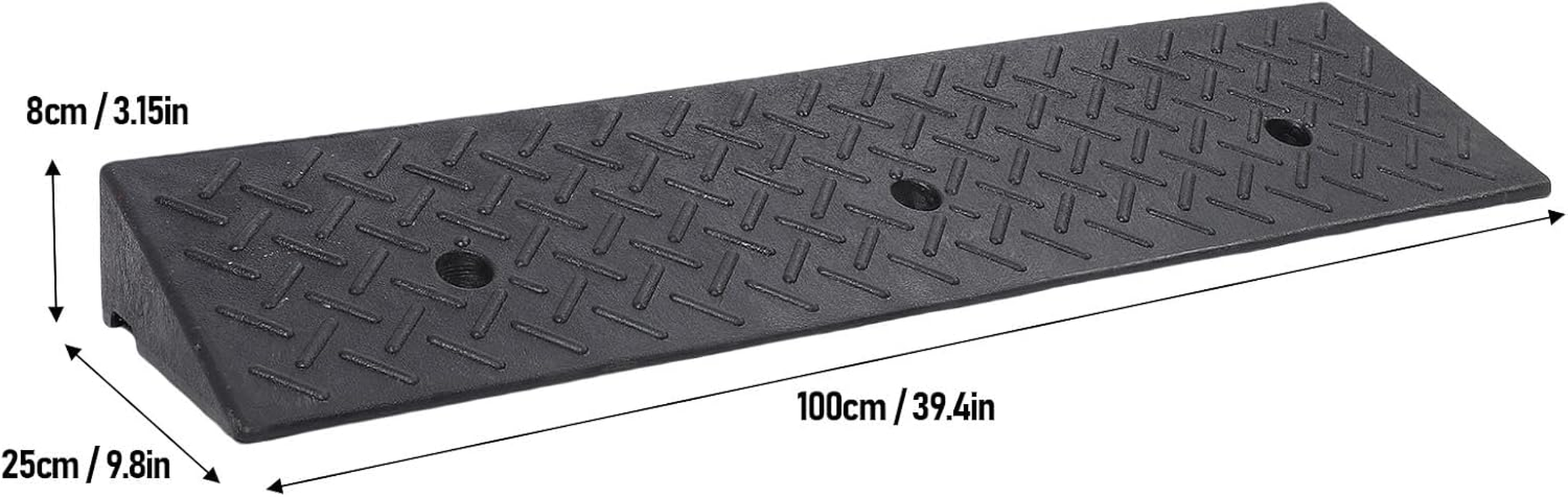 Rubber Curb Ramps, 22000LB Capacity, Heavy Duty 3In Rise Threshold Bridge Curb Ramp, Car Ramp for Trucks, Buses, Cars, Wheelchairs, Bikes image number 3
