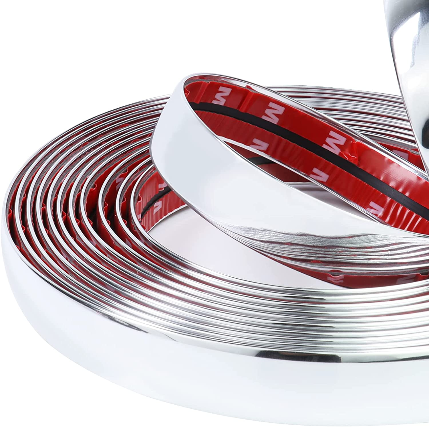 3/4"(20Mm) Automotive Chrome Trim Molding 25Ft Universal Car Side Body Trim(Self-Adhesive) Scratch-Proof Decorative UV Protected for RV Truck Motor Exterior Interior Door Window Bumper image number 1