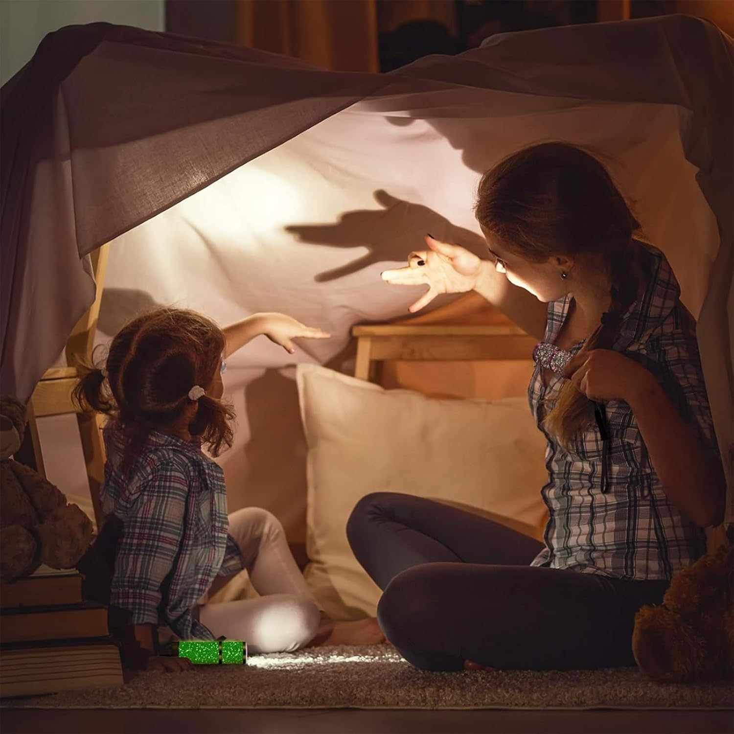 Yeanifeana 4 Pack Mini Flashlights 9LED Waterproof, Rubber Coated Glow in Dark Flashlight, Portable Fluorescent Torch for Camping Hiking Emergency, Indoor Outdoor Survival Gear image number 5