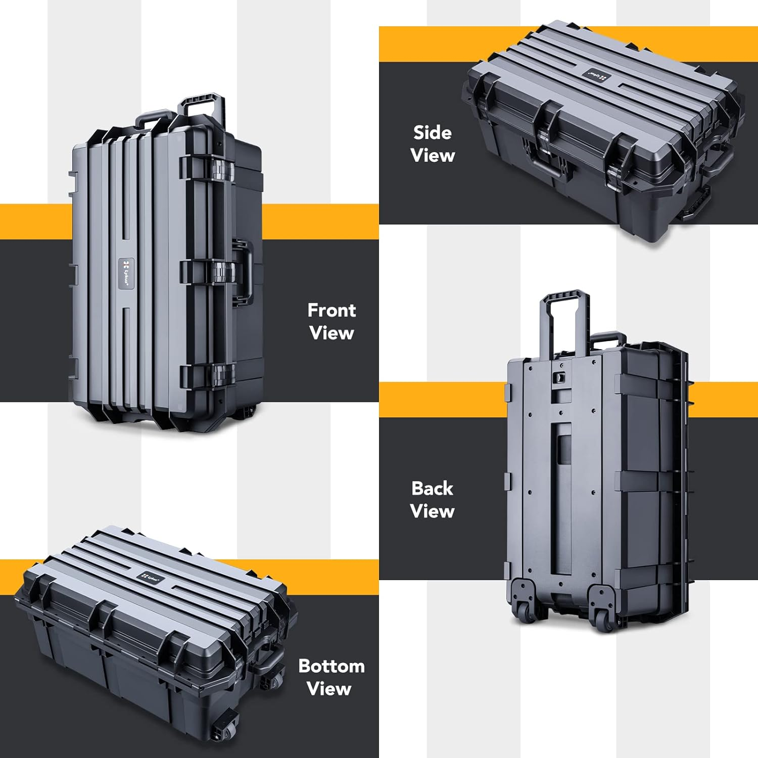 Lykus HC-7530 Large Waterproof Hard Case with Wheels and Customizable Foam, Interior Size 29.5X17.7X11.8 Inch, Suitable for Cameras, Lenses, Electronic Equipment and More image number 3