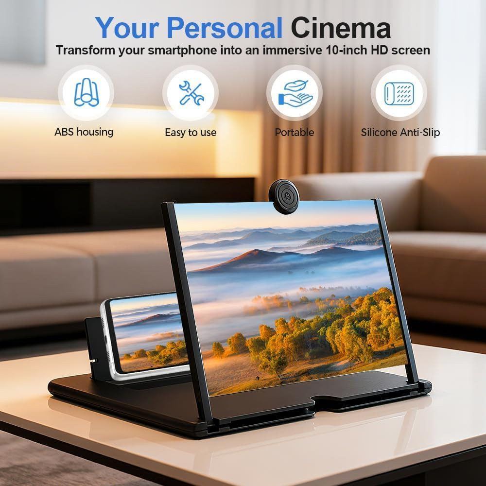 T Tersely 2026 Upgraded Big Screen Phone Magnifier, Ultra HD Screen Amplifier with Foldable Stand, Portable Mobile Phone Projector for Movies, Gaming, Compatible with All Smartphones (16 Inch) image number 5
