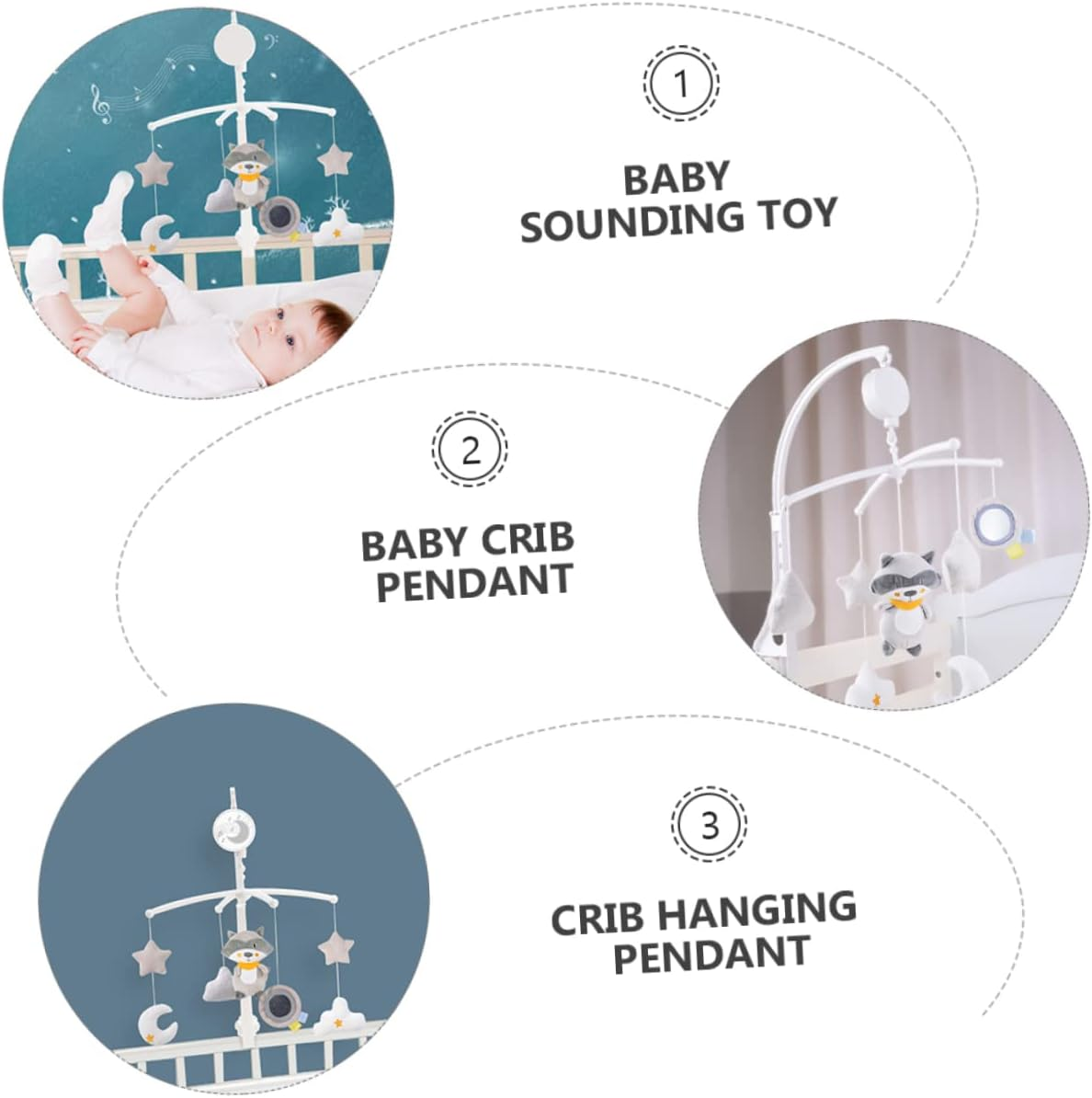 SHOWERORO Crib Ornament Wind Chime Early Educational Plaything Hearing Ability Improvement image number 4