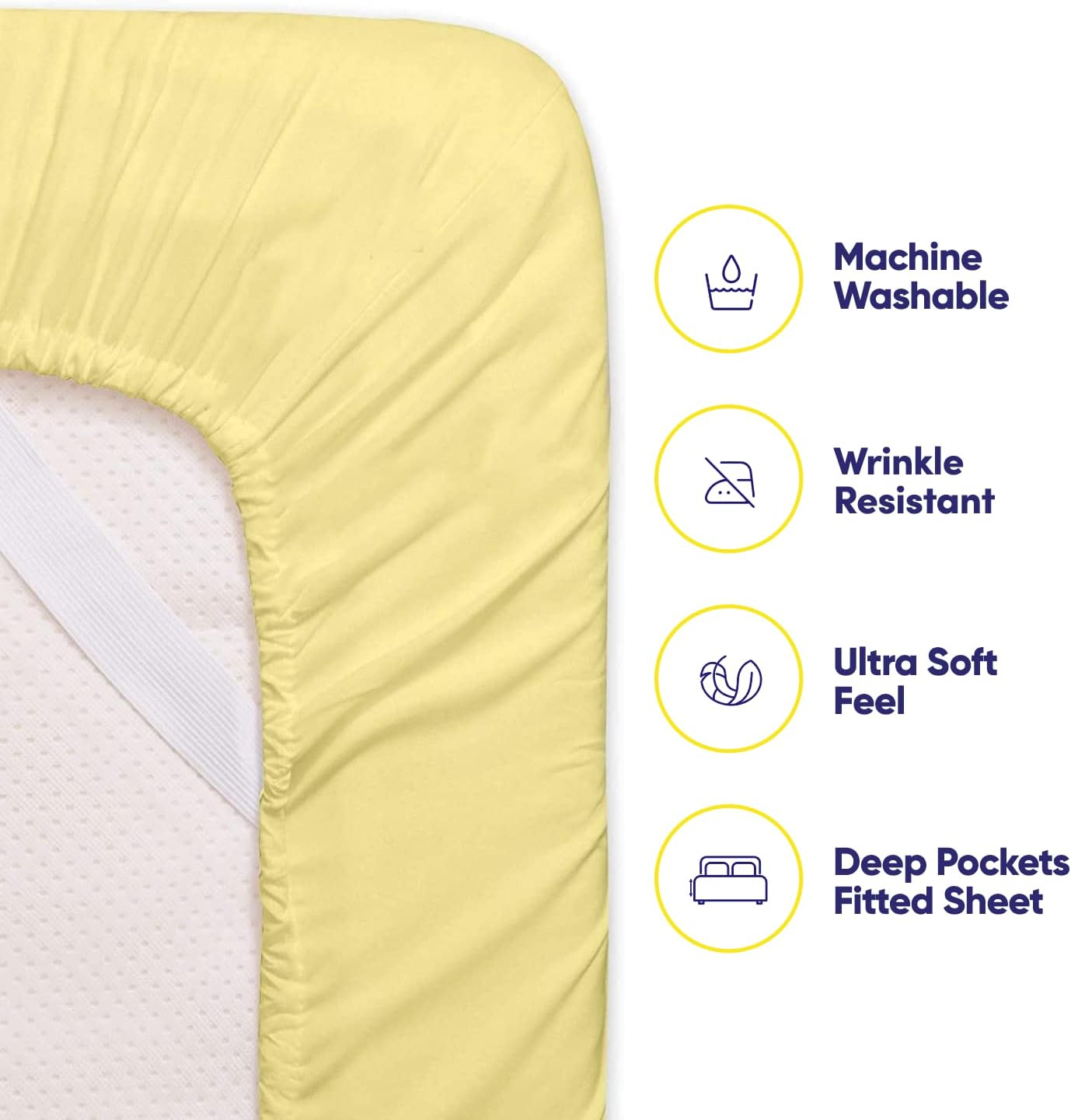 6 Piece 1500 Thread Count Deep Pocket Bed Sheet Set - 2 Extra Pillow Cases, Great Value image number 3