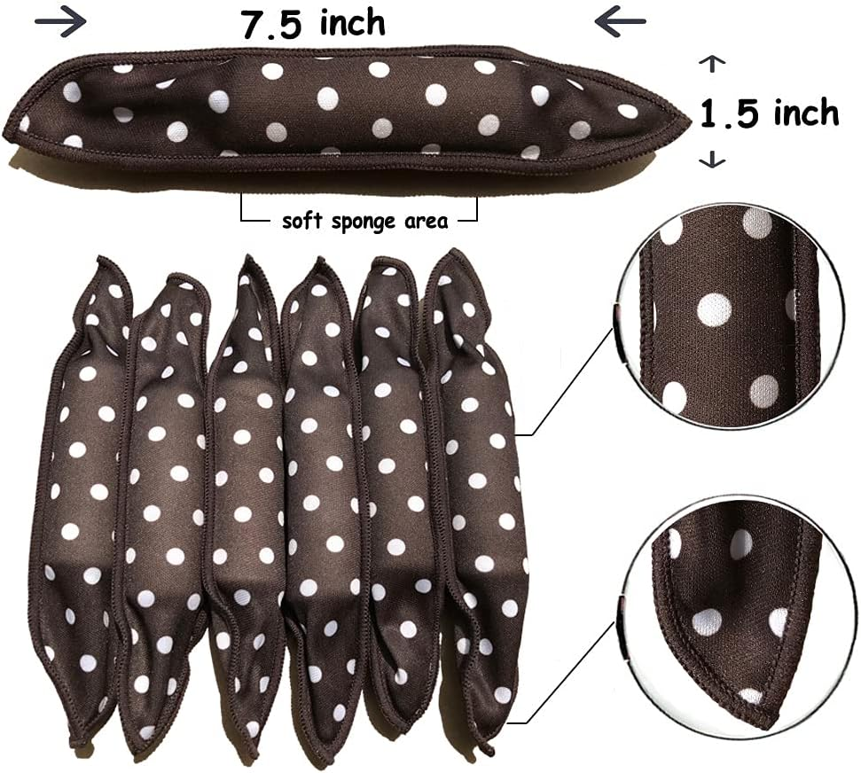 Aimin Heatless Curlers, Soft Overnight Foam Rollers for Long Hair, No Heat Satin Sponge Curlers (40 Pcs, Black) image number 6