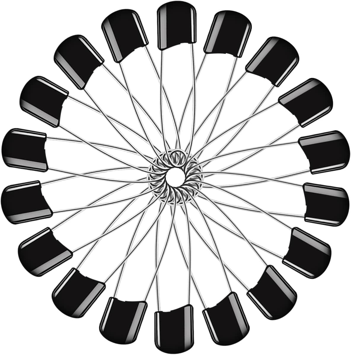 50 Pcs Diaper Pins, Plastic Head Safety Pin with Safe Locking Closures (Black) image number 5