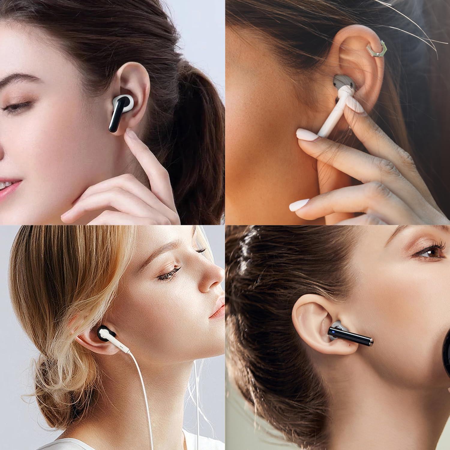 TORMEN 4 PCS Soft Silicone Earbud Covers - Anti-Slip and Anti-Drop Sport Ear Tips - Compatible with Iphone Ear Tips (Transparent, - Gray Transparent image number 3