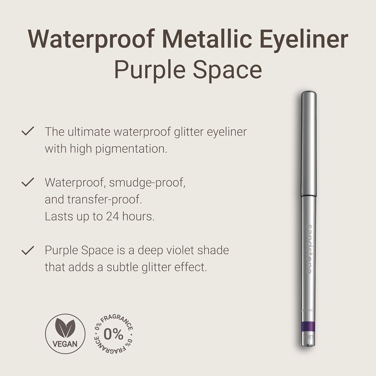 Sandstone Waterproof Metallic Eyeliner, 80 Purple - 82 Red Rebel image number 2