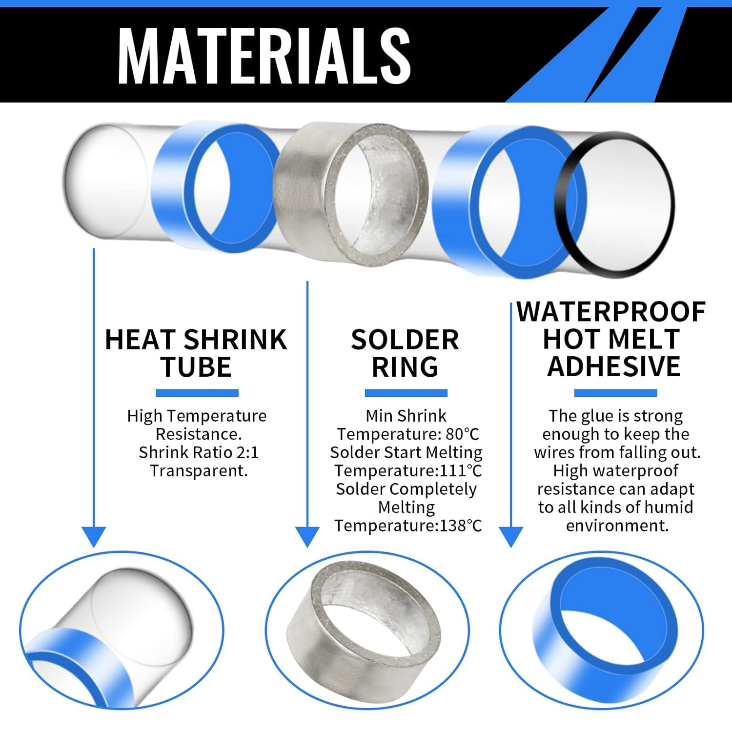 120PCS Solder Seal Wire Connectors - Sopoby Heat Shrink Solder Connectors - Waterproof Solder Butt Connector Kit Insulated Automotive Marine Electrical Wire Terminals image number 4
