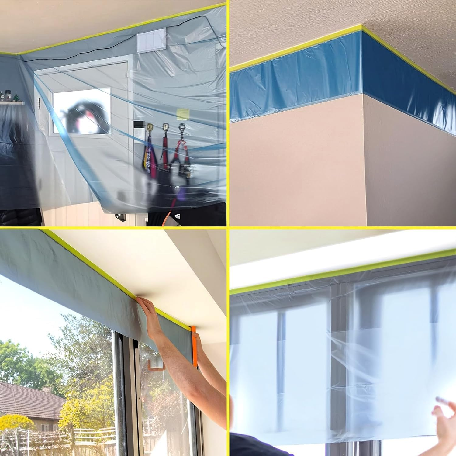 Automotive Painting Covering, General Painters Plastic Drop Cloth for Auto Wall Furniture Painting Spraying from Dust Contamination (8)