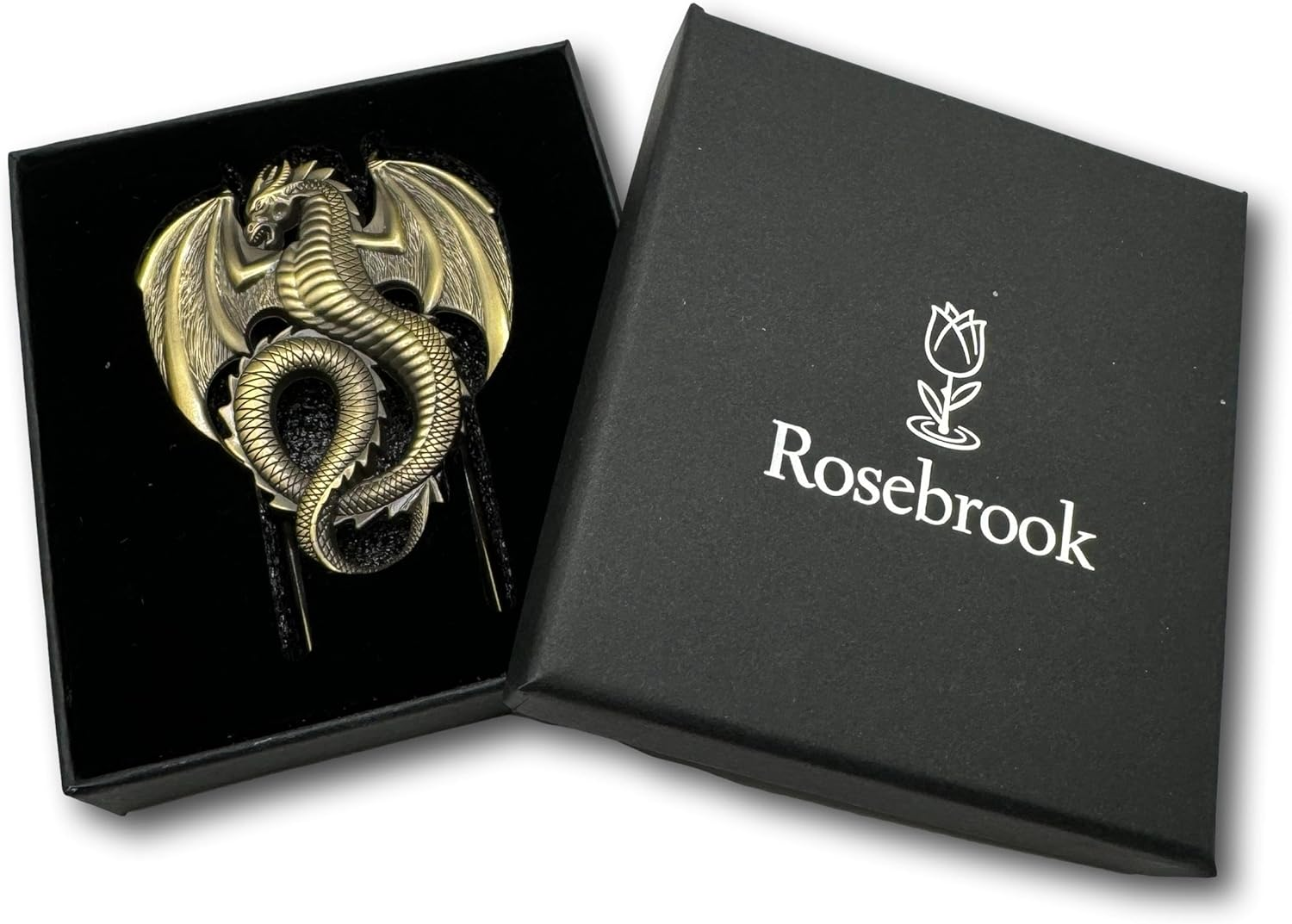 Rosebrook Antique Brass Journal Clips Used for Holding Journal Pages Open While Writing. Used to Prevent the Journal from Trying to Close on You While You Are Writing. Brass Dragon image number 1