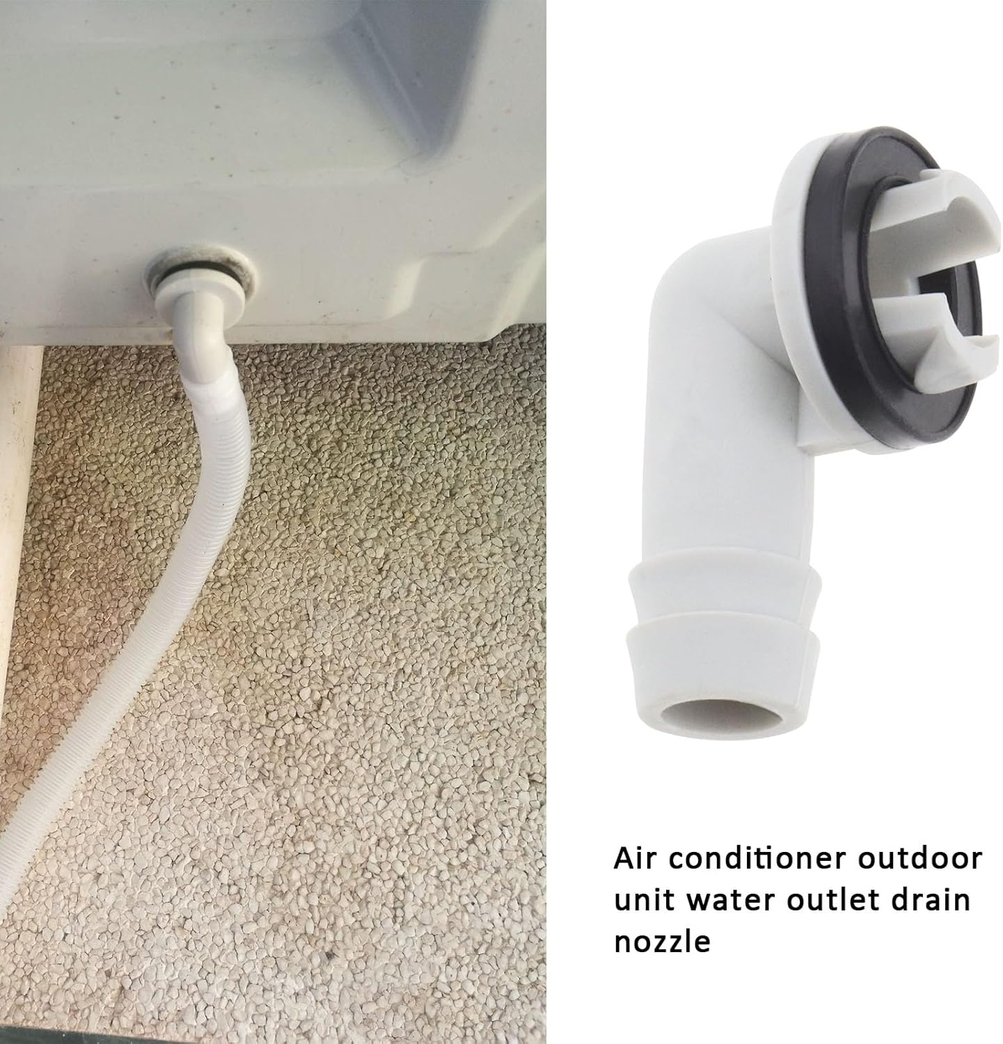 LT Easiyl 4Pcs 15Mm Air Conditioning Water Outlet Nozzle Air Conditioning Drainage Hose Joint Elbow Joint with Rubber Ring Compatible with Midea image number 1