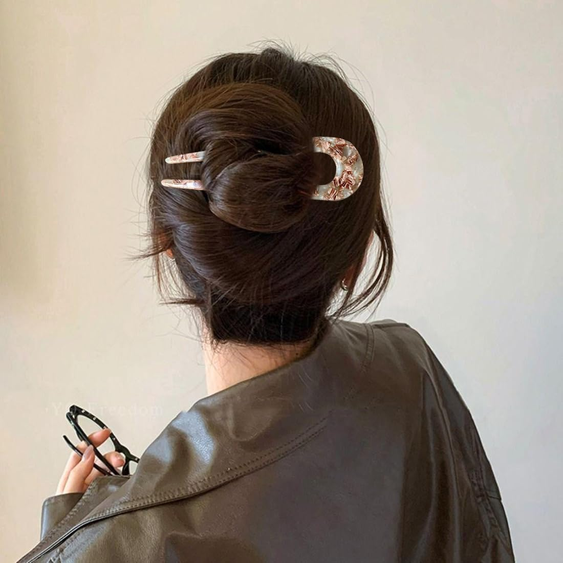 SGERUFZ 2 Pieces U Shaped Hair Clips Hair Clips Hairstyle French Hair Clips Hair Accessories for Girls and Women image number 2