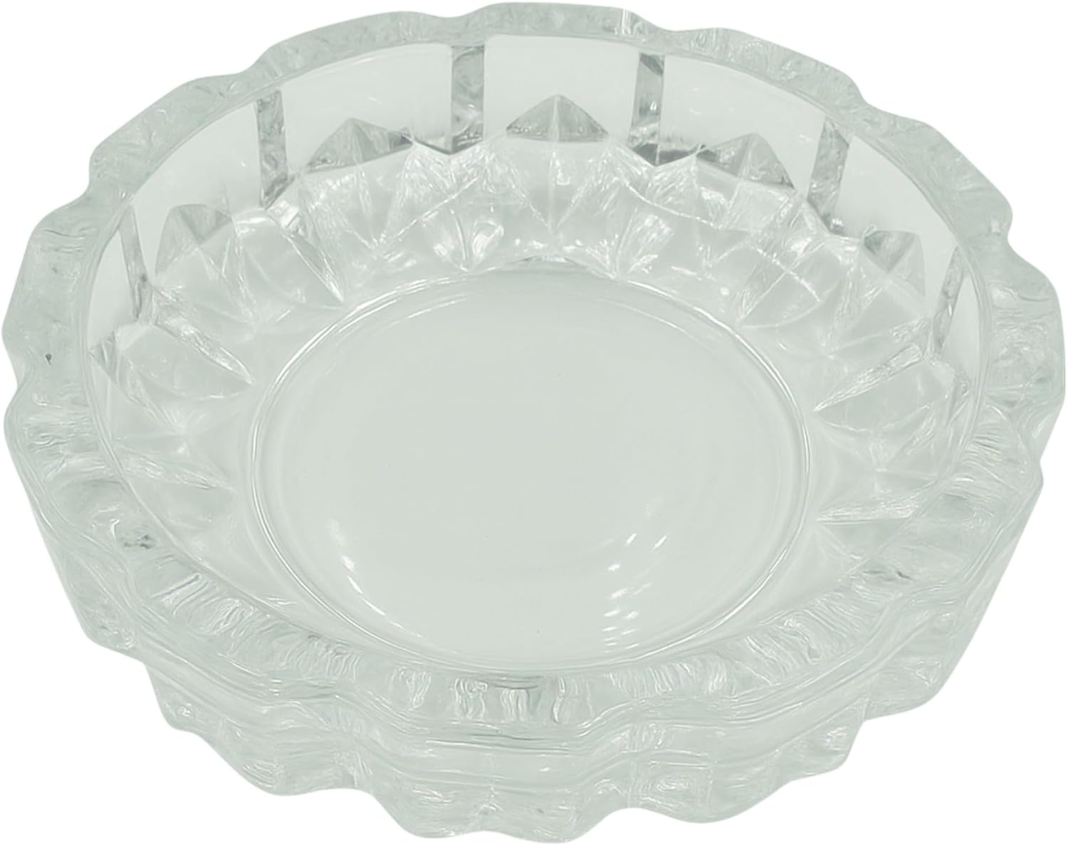 Glass Ashtray Clear Crystal Look 12Cm round Heavyweight Cigarette Holder for Home Office or Outdoor Use image number 3