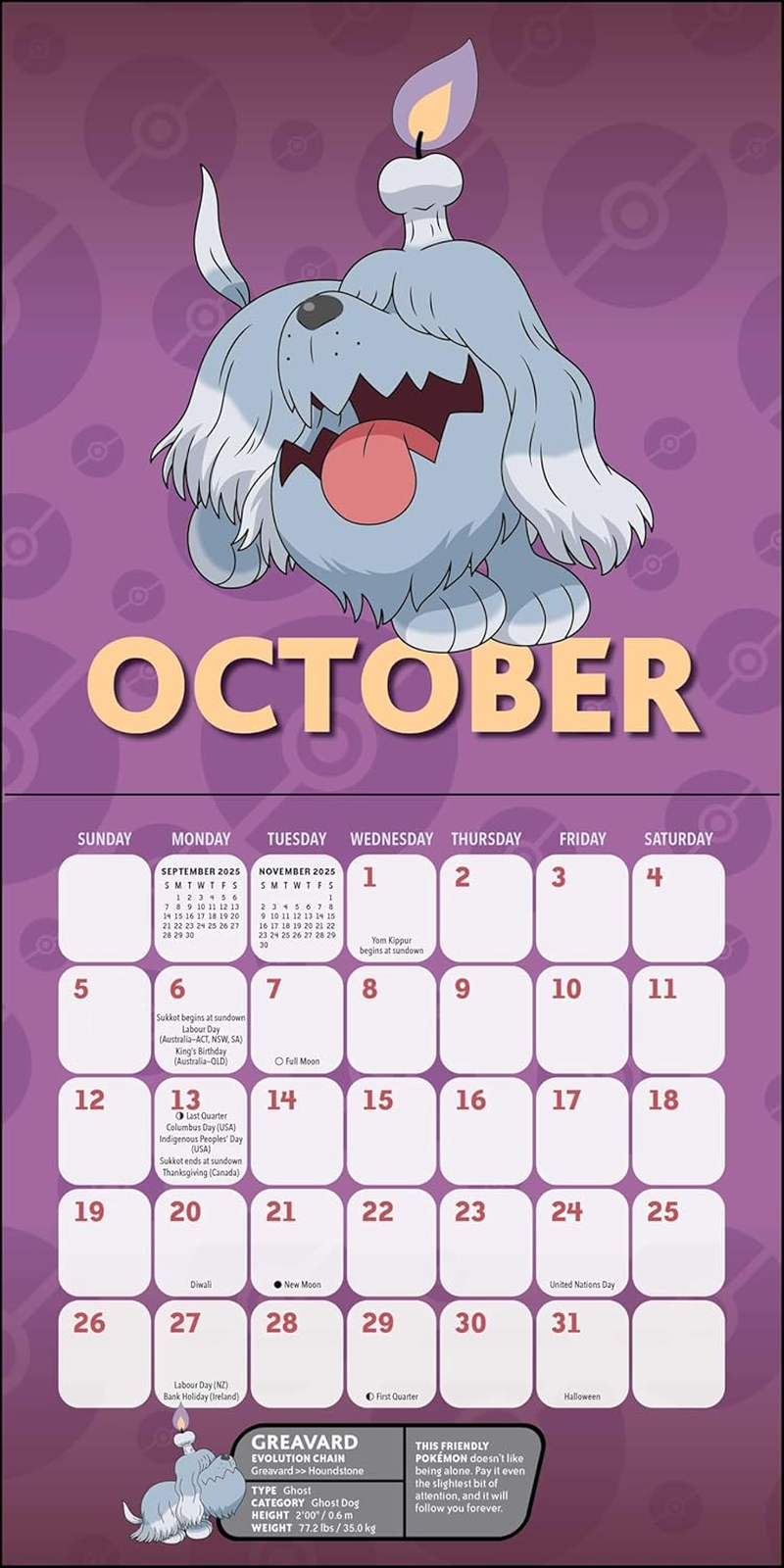 Pok&eacute;mon 2025 Mini Wall Calendar image number 3